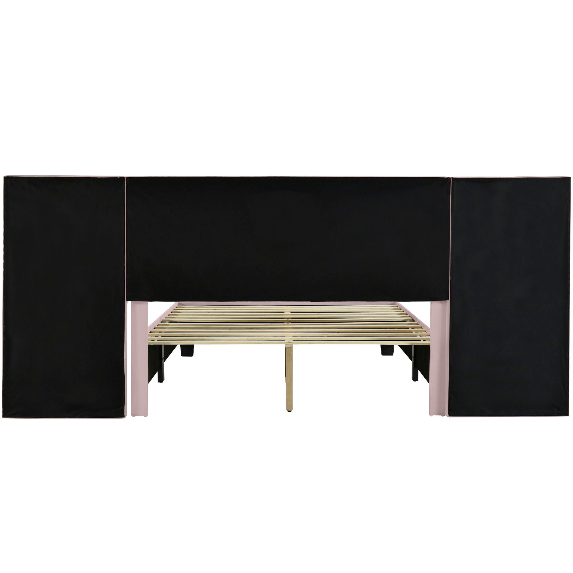 Upholstered Platform Bed With Big Headboard