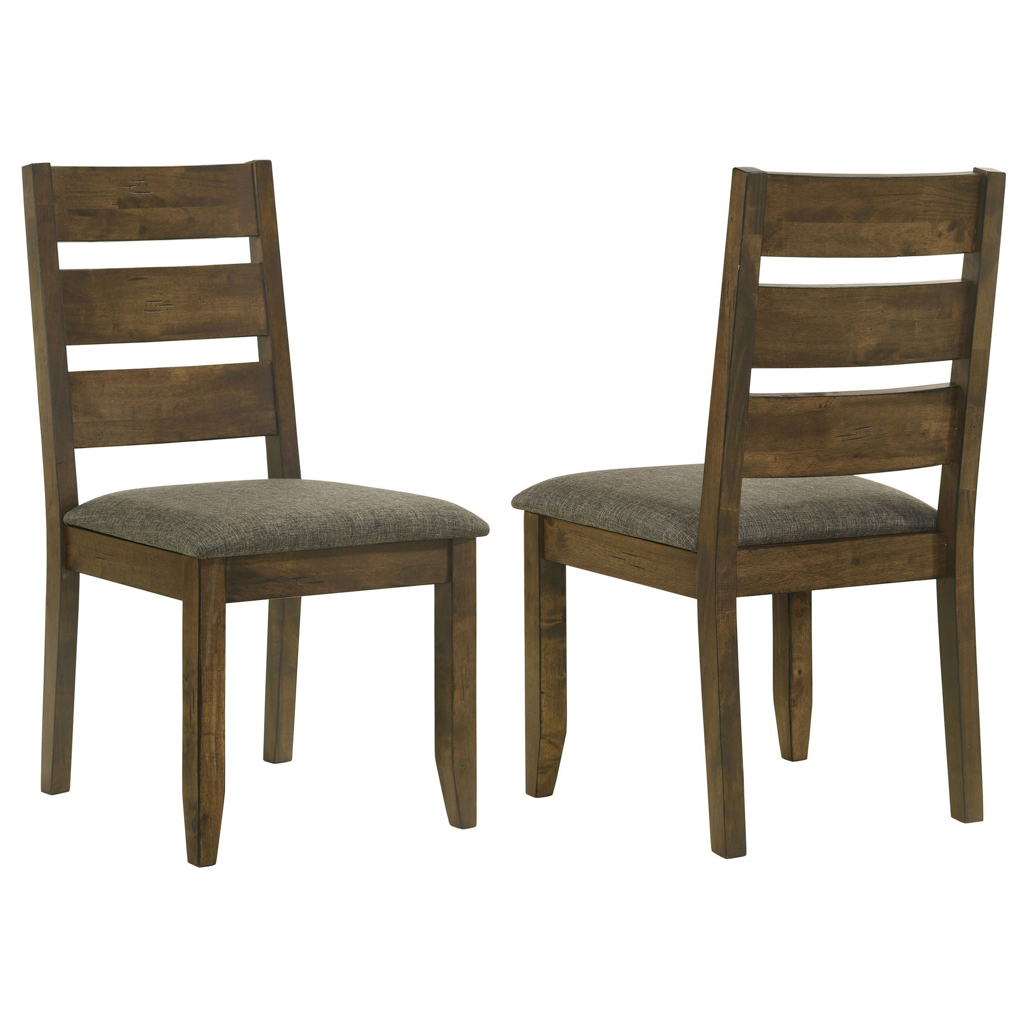 Dining Chair With Ladder Back Design (Set of 2) - Brown