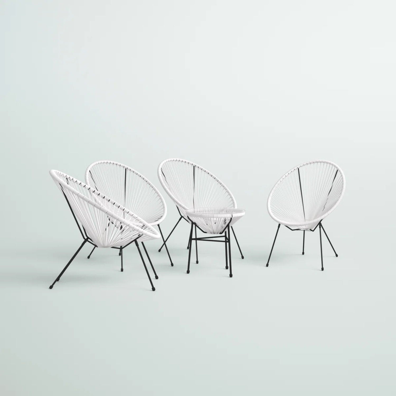 Outdoor Conversation Set With Ergonomic Lounge Chairs And Tempered Glass Table