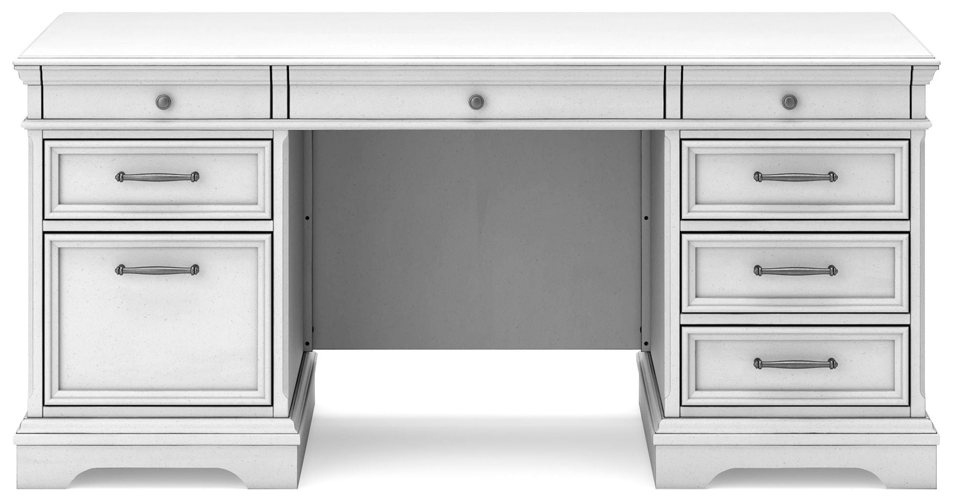 Signature Design by Ashley® Kanwyn - Whitewash - Home Office Desk With Eight Drawers | Meri Furniture
