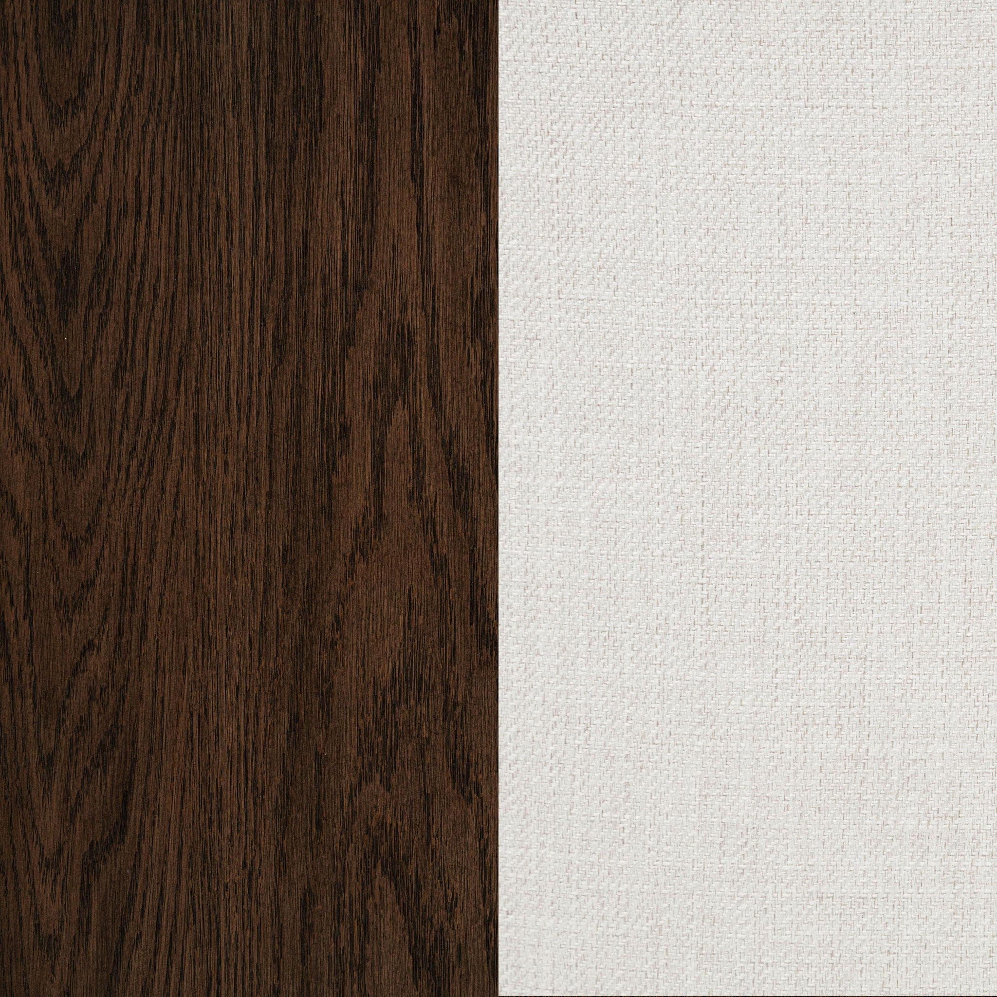 Baney Fabric Upholstered Dining Side Chair Cream and Dark Oak