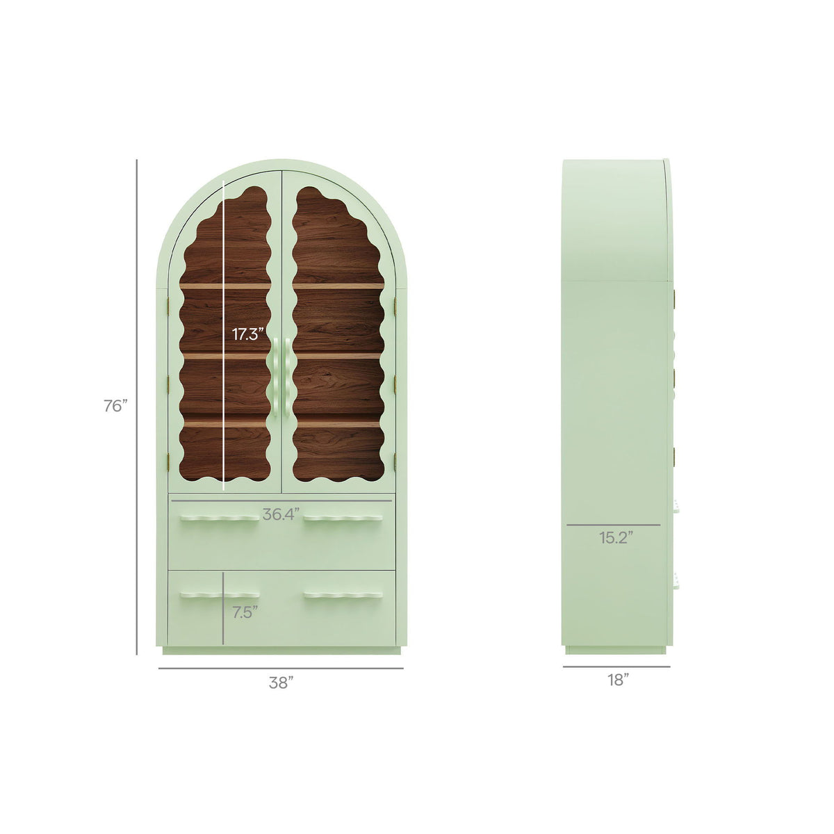 Rory 76 Inch Arched  Display Cabinet by Modway