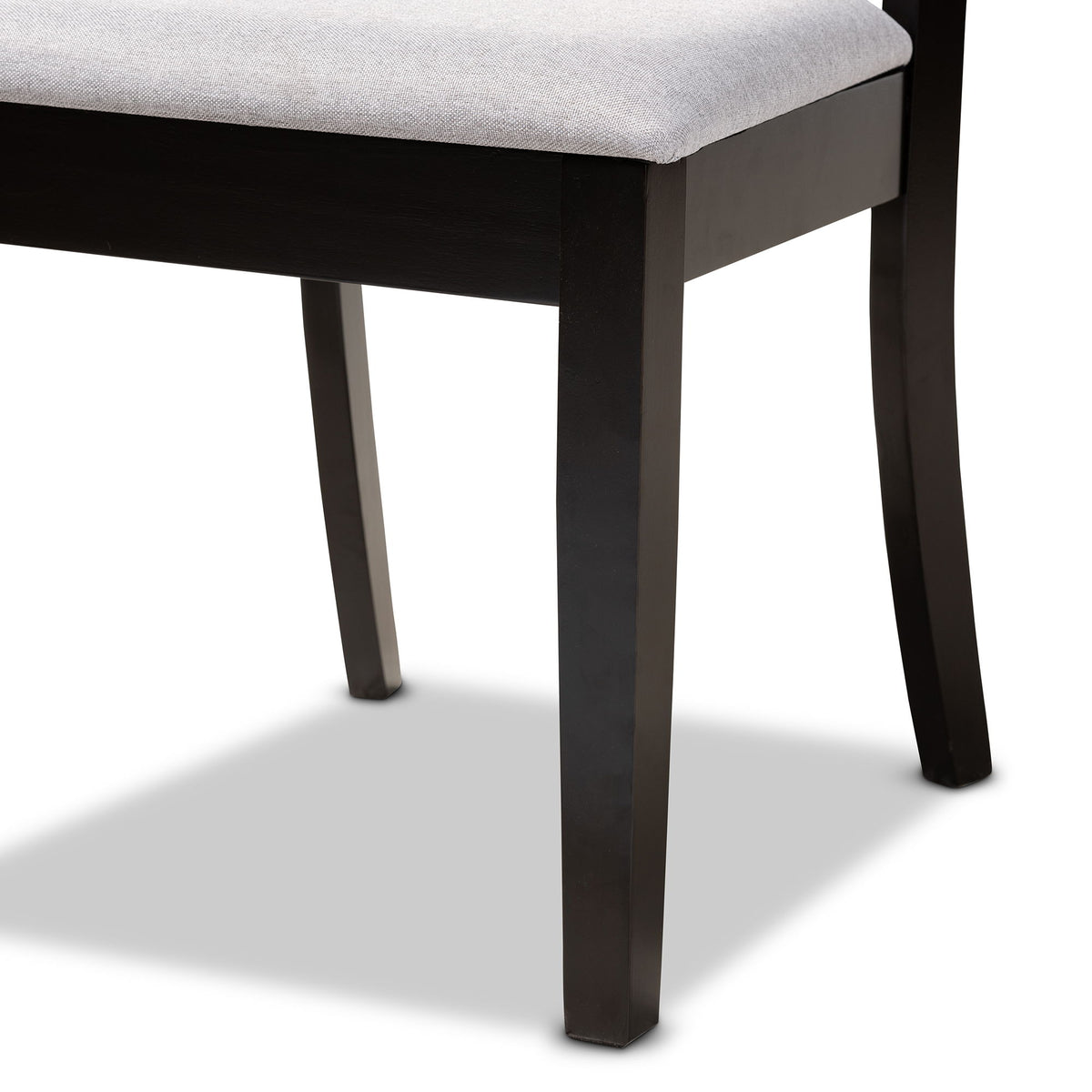 Clarke Modern and Contemporary Grey Fabric Upholstered and Espresso Brown Finished Wood 5-Piece Dining Set