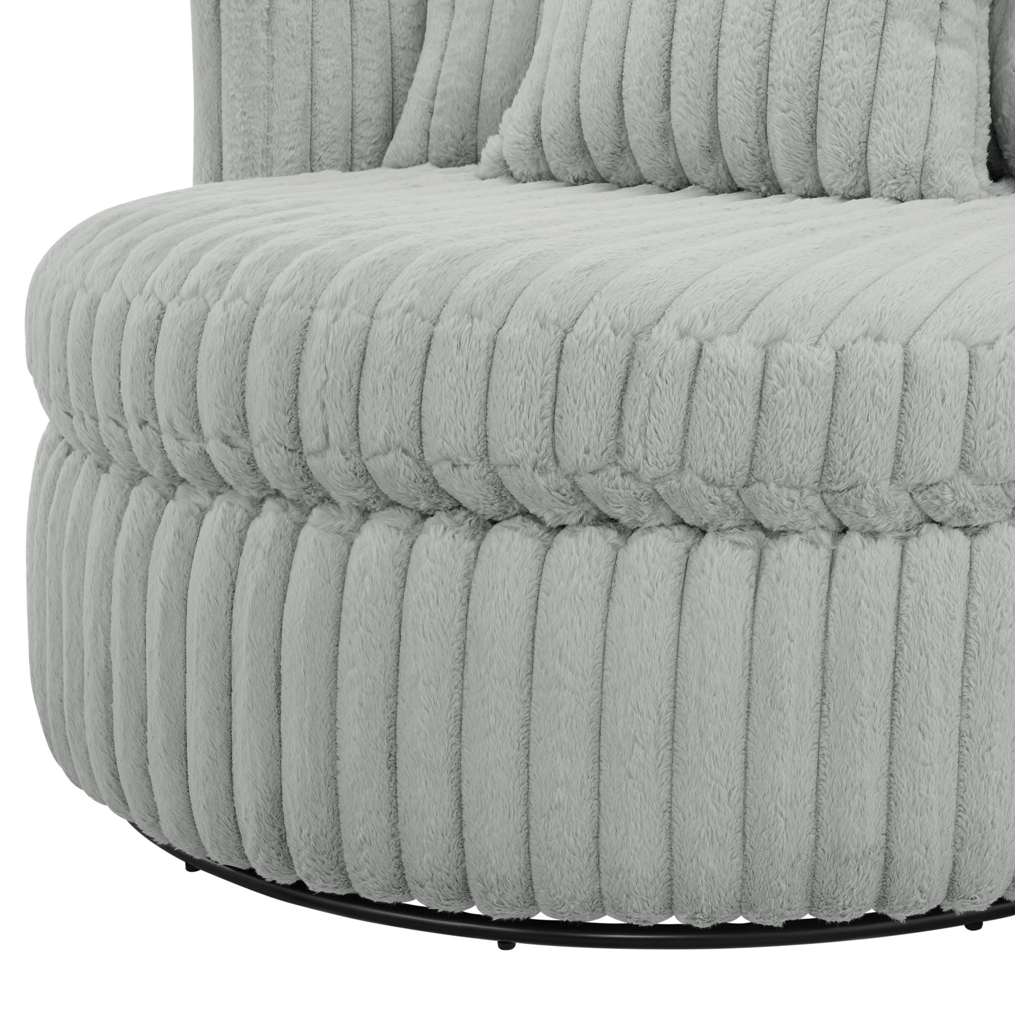 Mindy - Oversized Swivel Barrel Chair - Gray