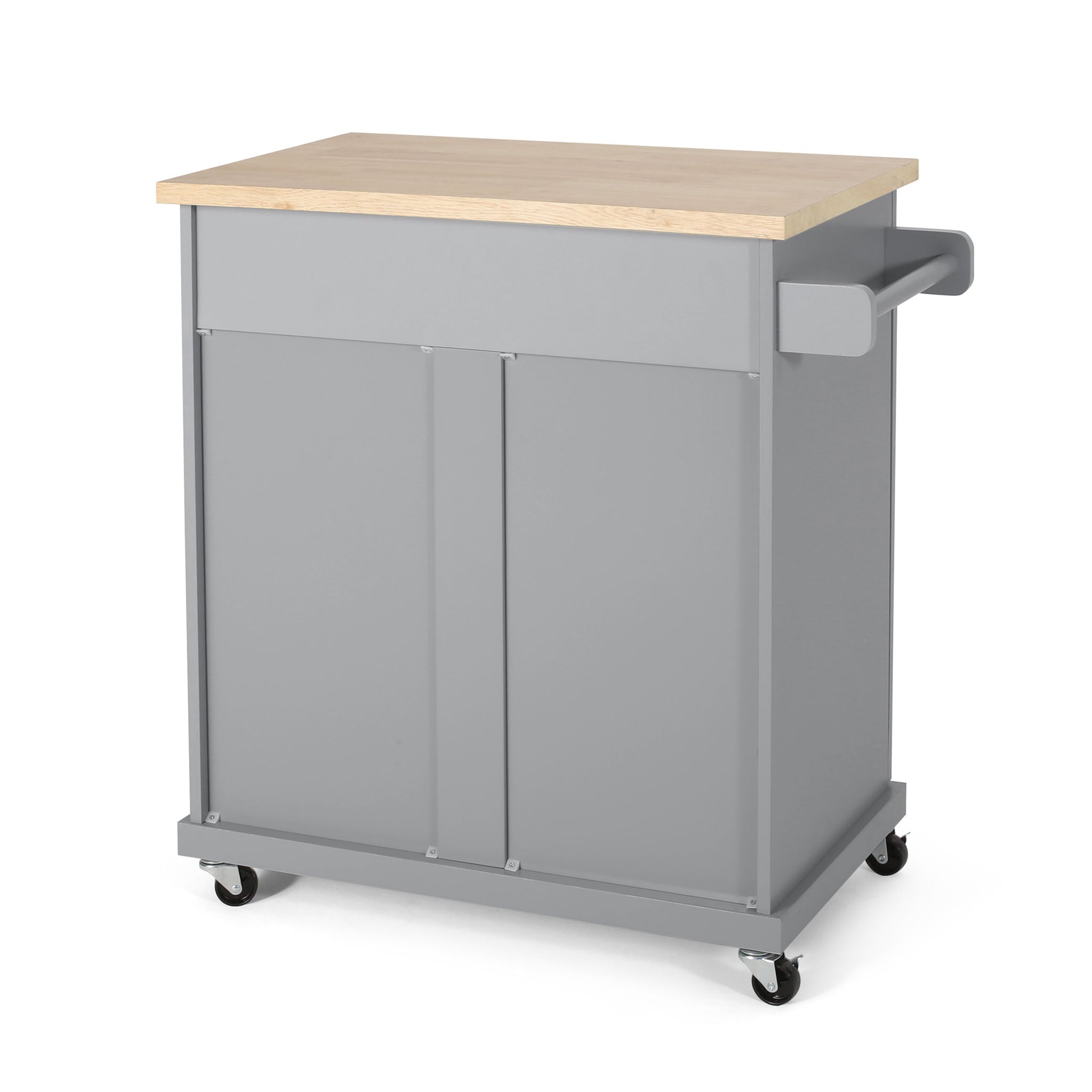 Negley - Contemporary Kitchen Cart With Wheels - Gray