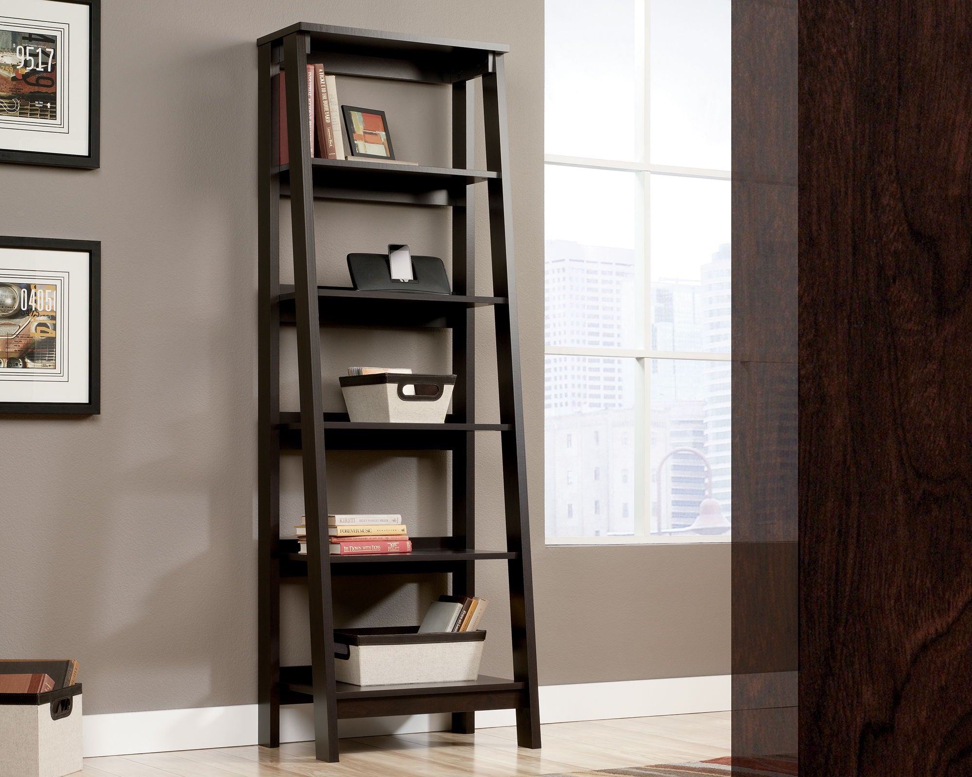 5-Shelf Bookcase Jamocha Wood