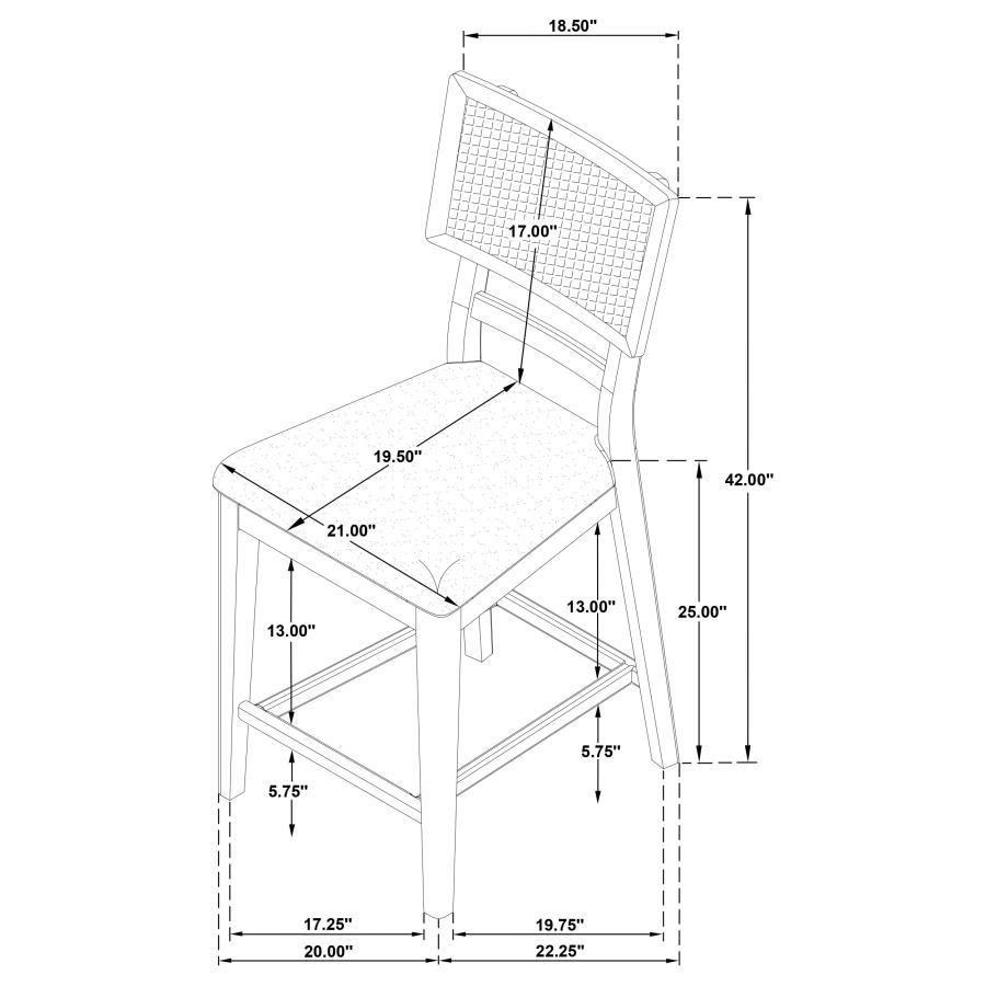 Kailani - Radio Weave Cane Counter Dining Side Chair (Set of 2) - Beige Oak