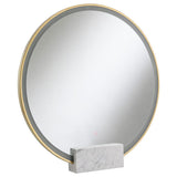 Jocelyn - Round LED Vanity Mirror White Marble Base