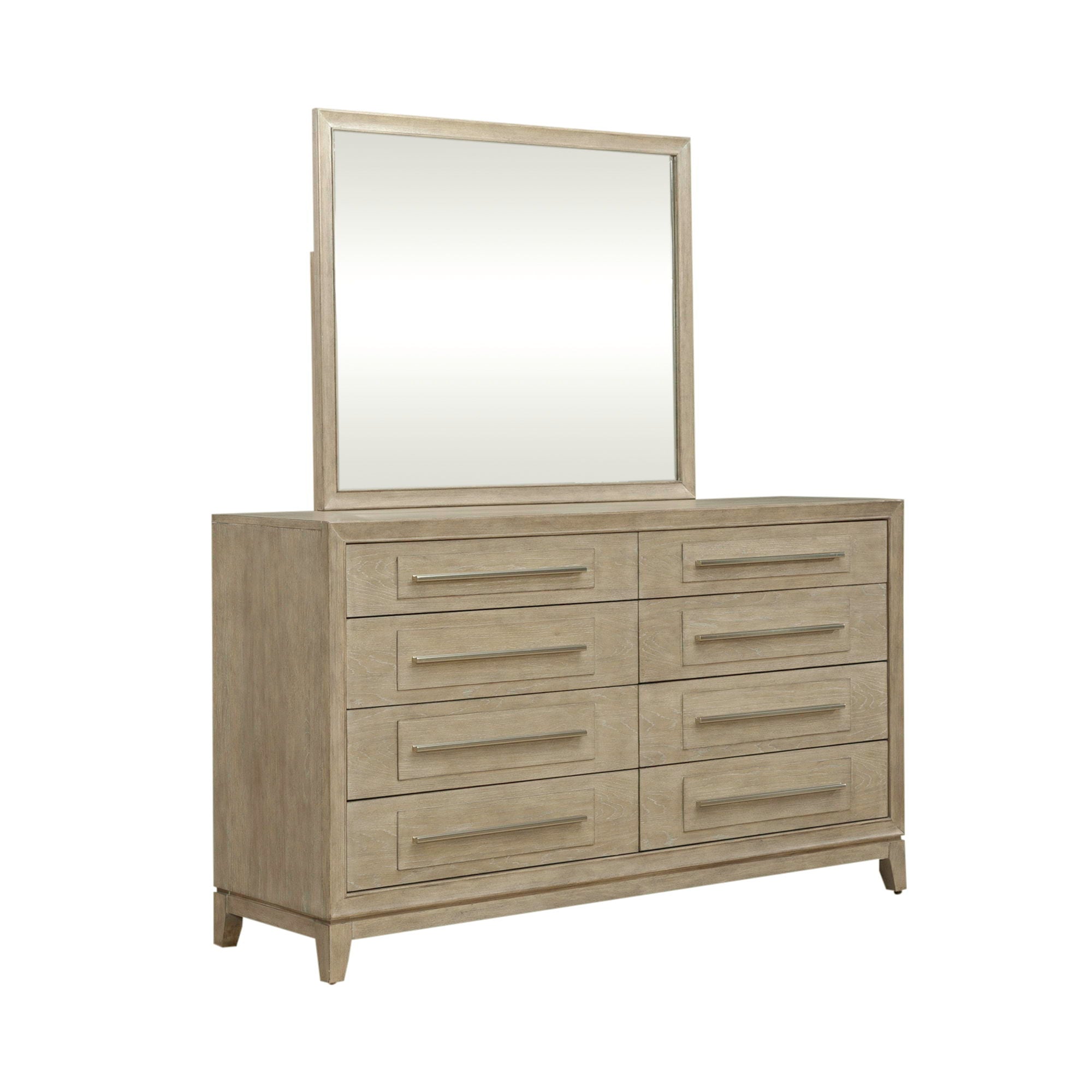 Liberty Furniture Brentwood - Dresser & Mirror - Sandstone | Meri Furniture