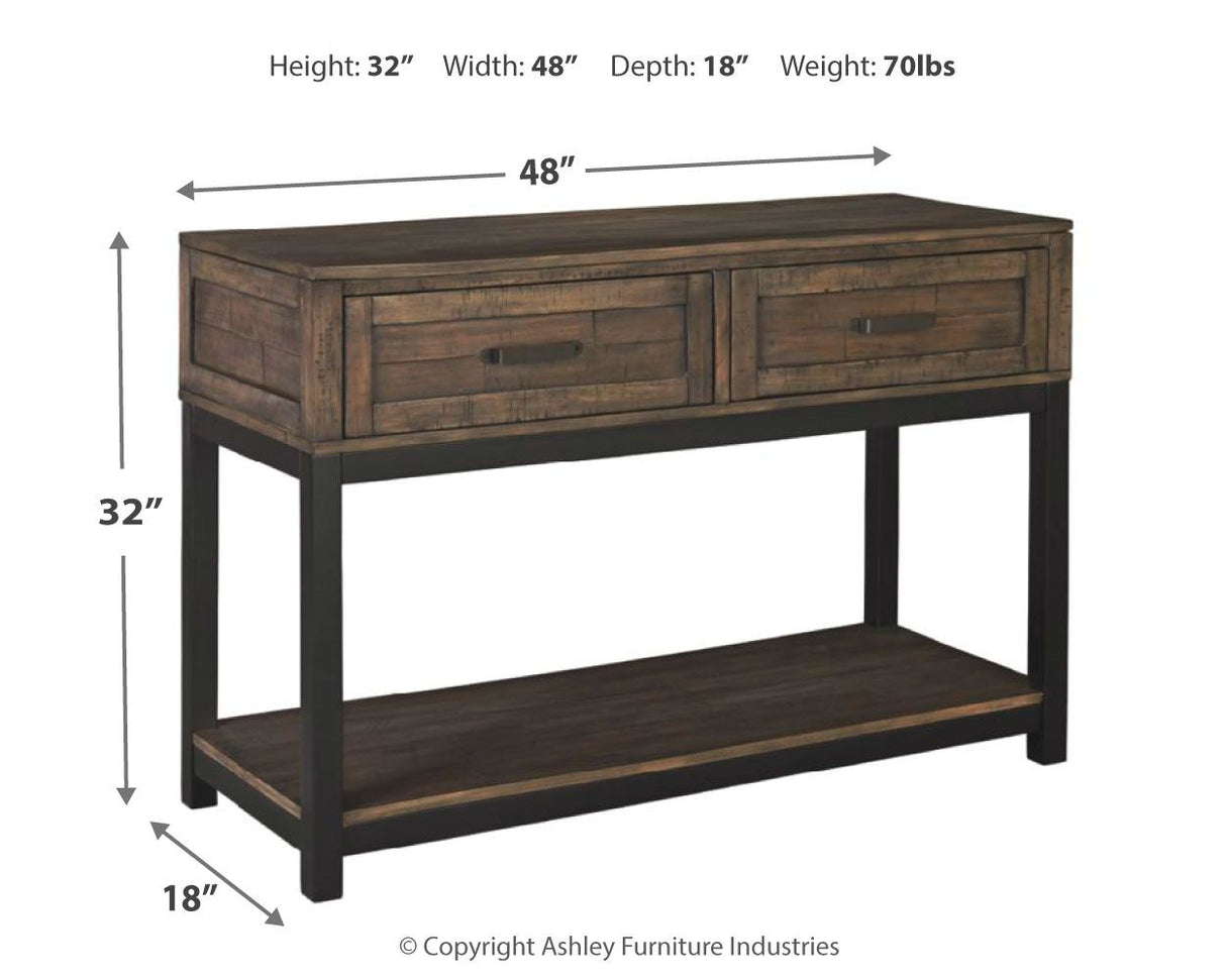 Ashley Furniture Johurst - Grayish Brown - Sofa Table | Meri Furniture