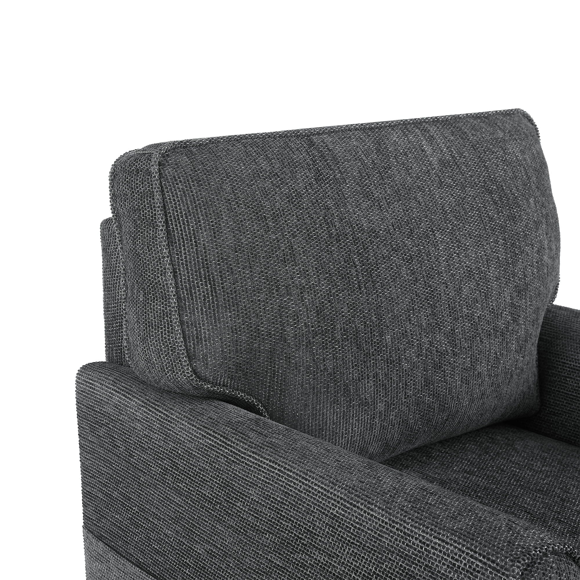 360° Swivel Accent Barrel Armchair With Side Pockets, Compact Design