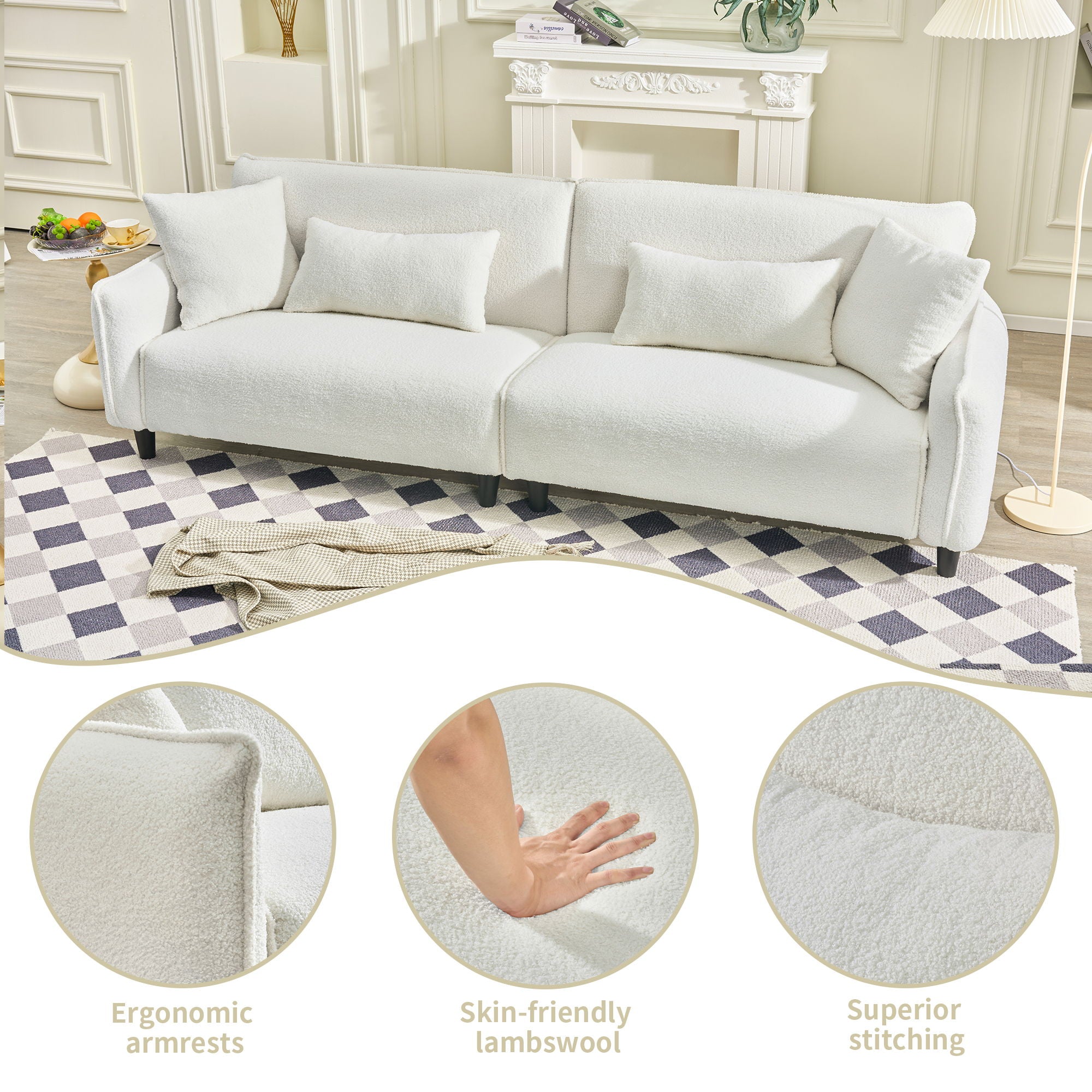 Teddy Velvet Sofa, Soft & Comfortable
