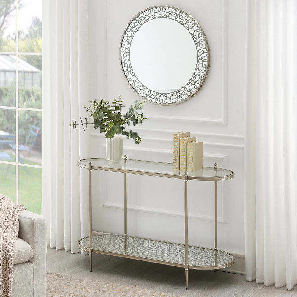 ACME Zaba - Sofa Table - Pearl Silver | Meri Furniture