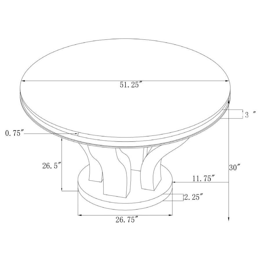Coaster Fine Furniture Anchorage - Round Glass Top Dining Table - Chrome | Meri Furniture