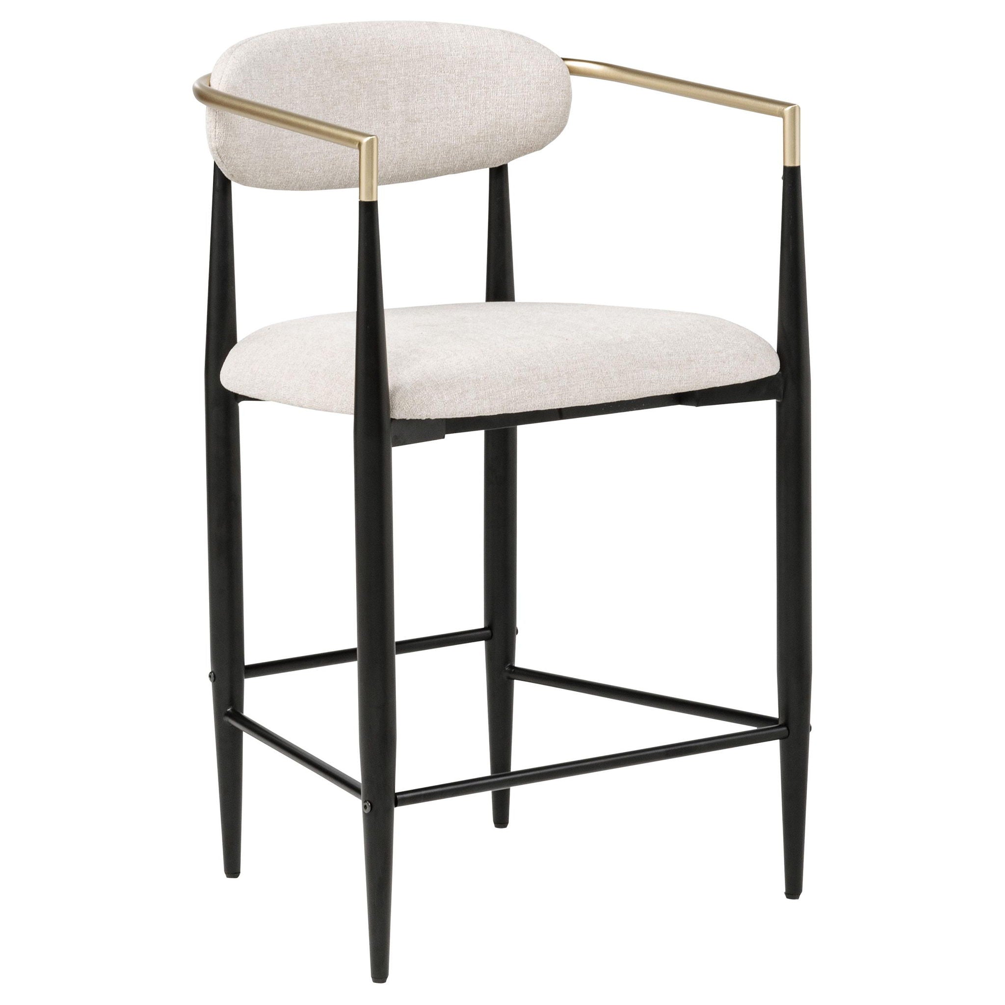 Tina Fabric Upholstered Counter Chair Beige (Set of 2)