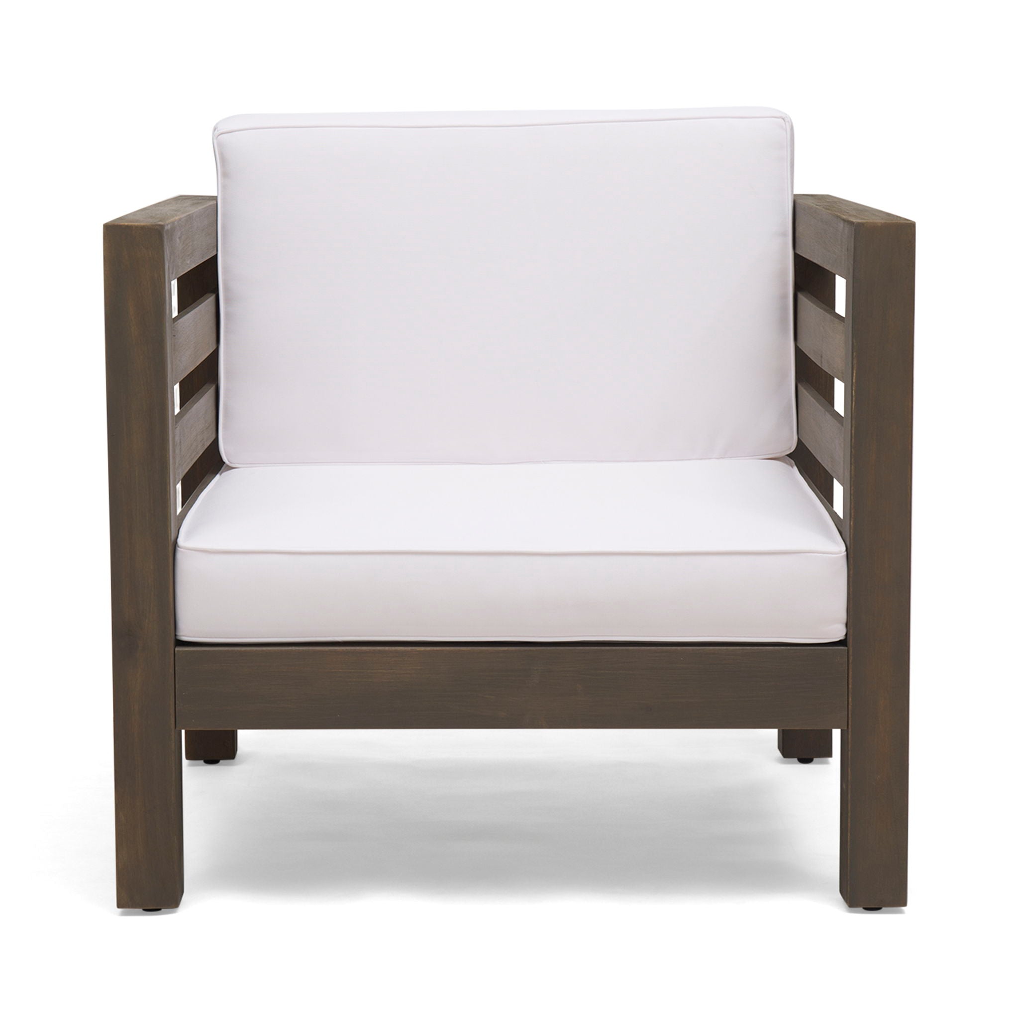 Outdoor Acacia Wood Patio Chair With Fabric Cushion