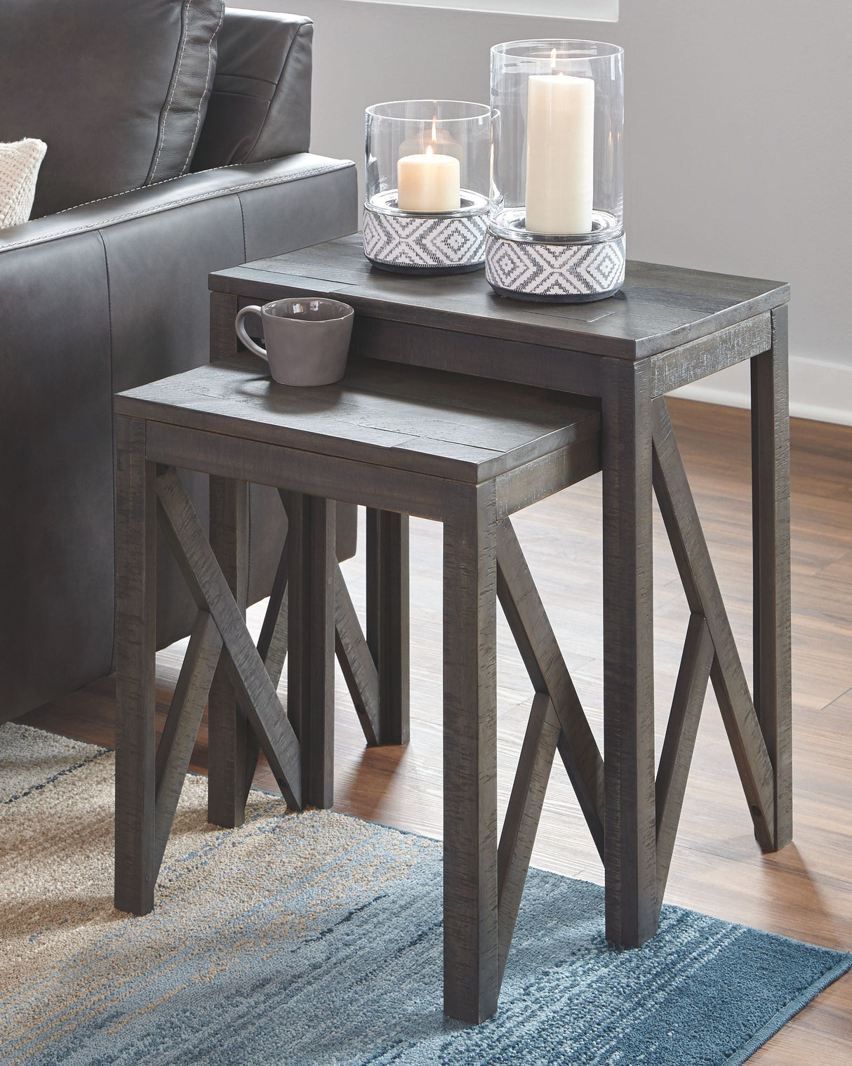 Ashley Furniture Emerdale - Gray - Accent Table Set (Set of 2) | Meri Furniture