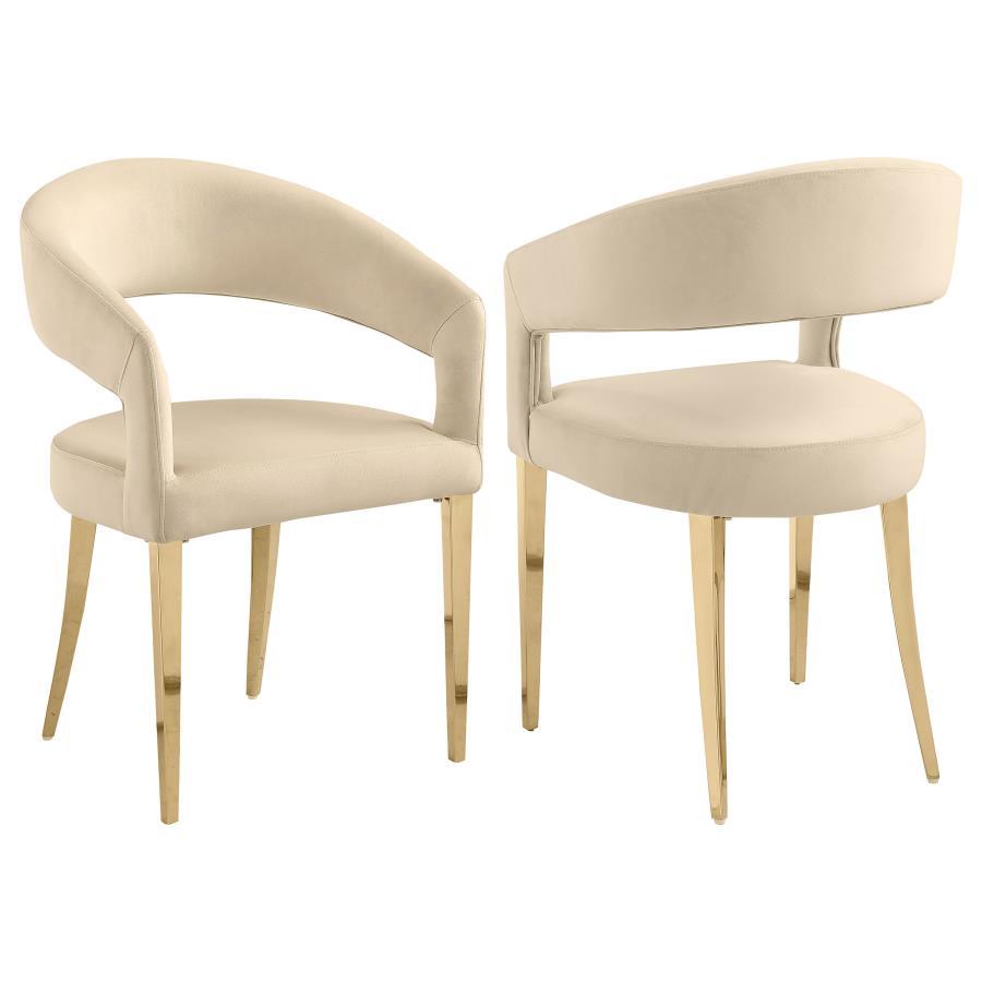 Coaster Fine Furniture Galiano Velvet - Upholstered Dining Arm Chair (Set of 2) | Meri Furniture