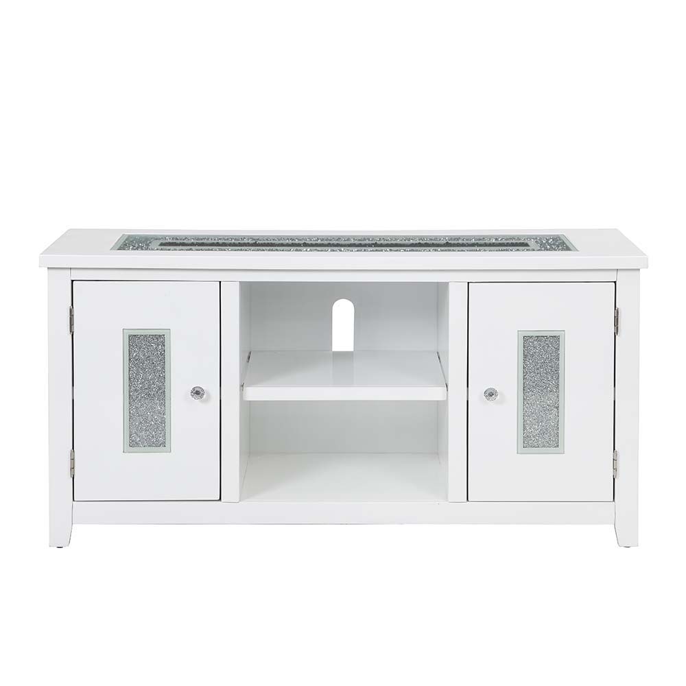 ACME Elizaveta - TV Stand - White High Gloss Finish | Meri Furniture