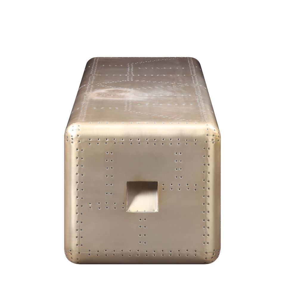 ACME Jennavieve - TV Stand - Gold Aluminum | Meri Furniture