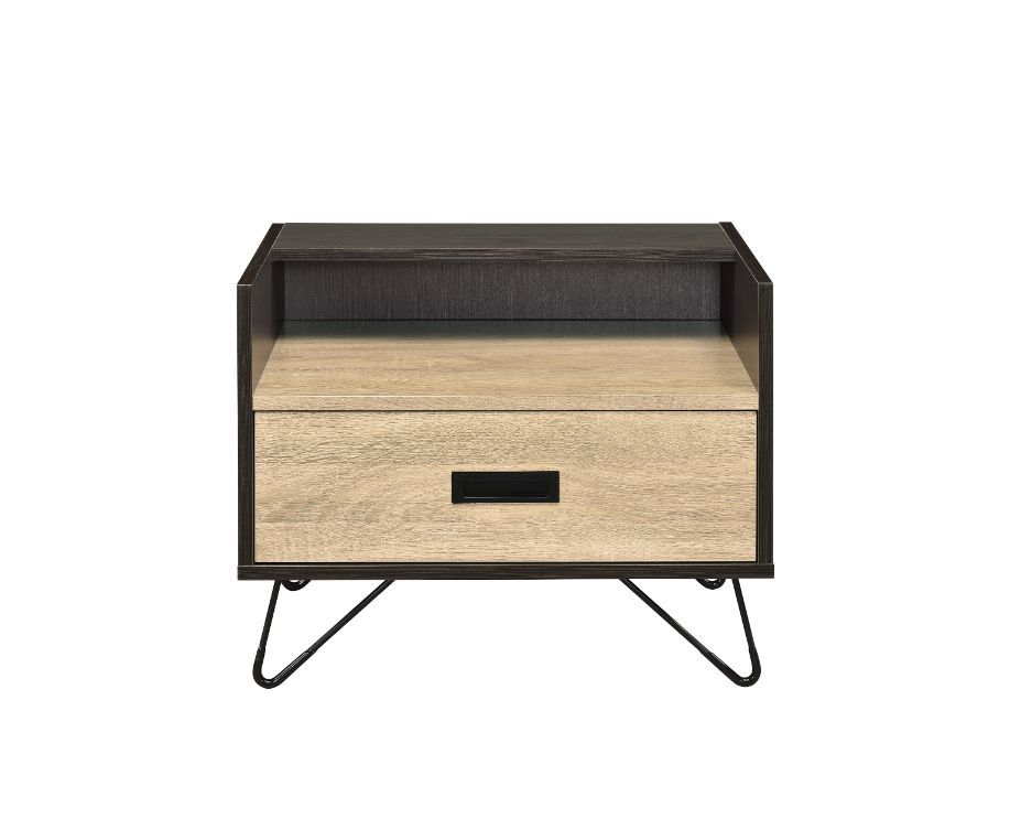 ACME Melkree - Accent Table - Oak & Black Finish | Meri Furniture