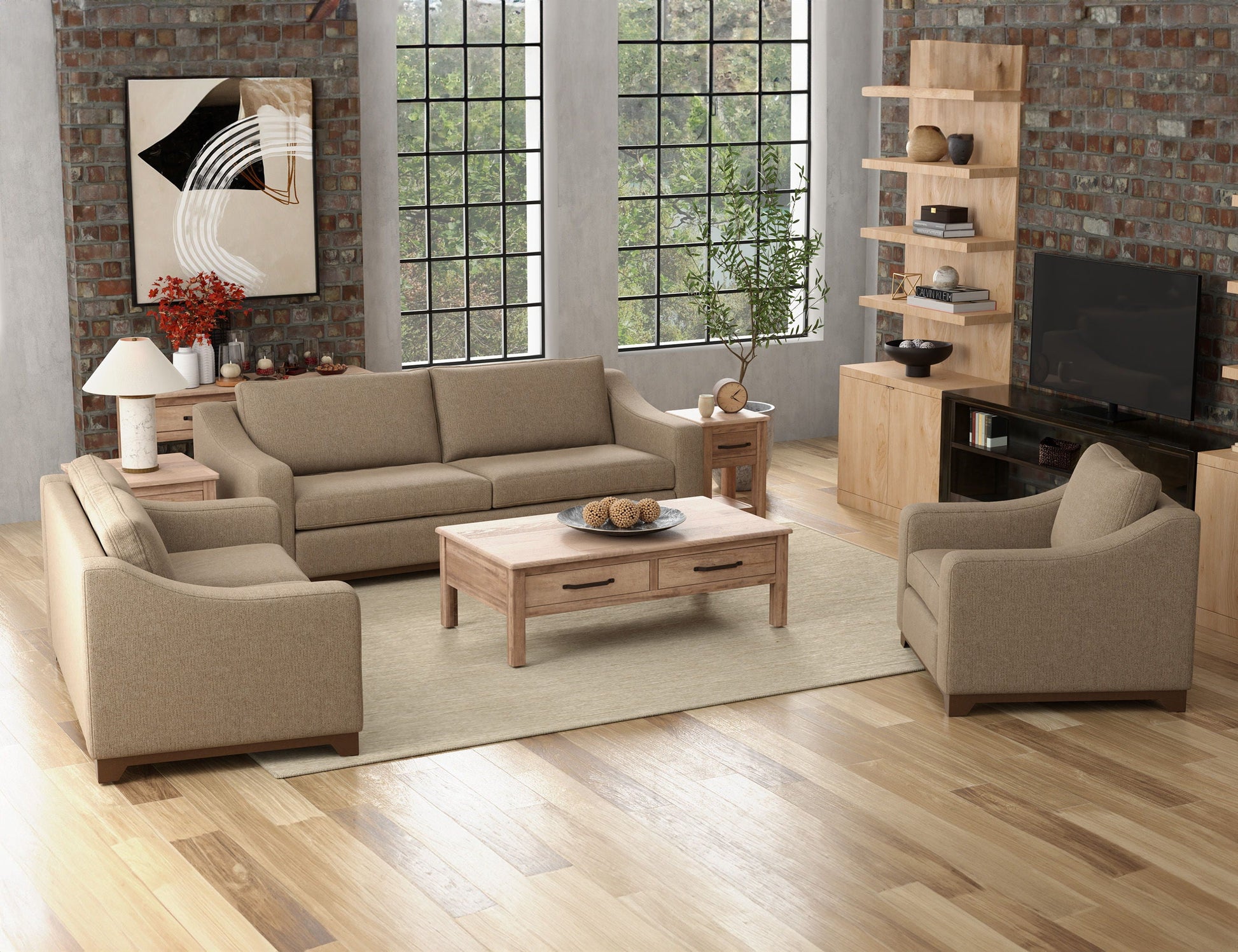 International Furniture Direct Natural Parota - Sofa | Meri Furniture