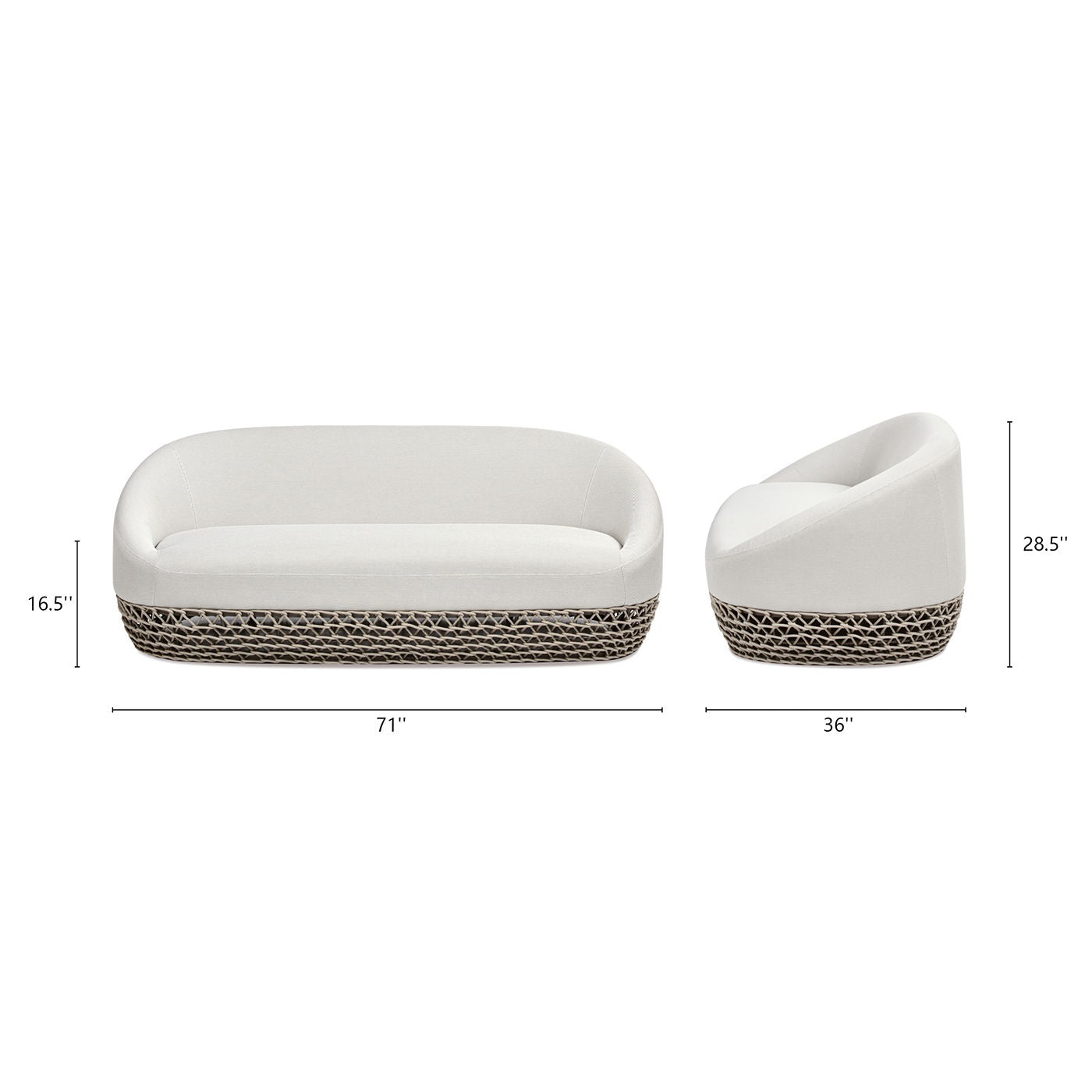 Willow - Upholstered Patio Deep Seating Sofa