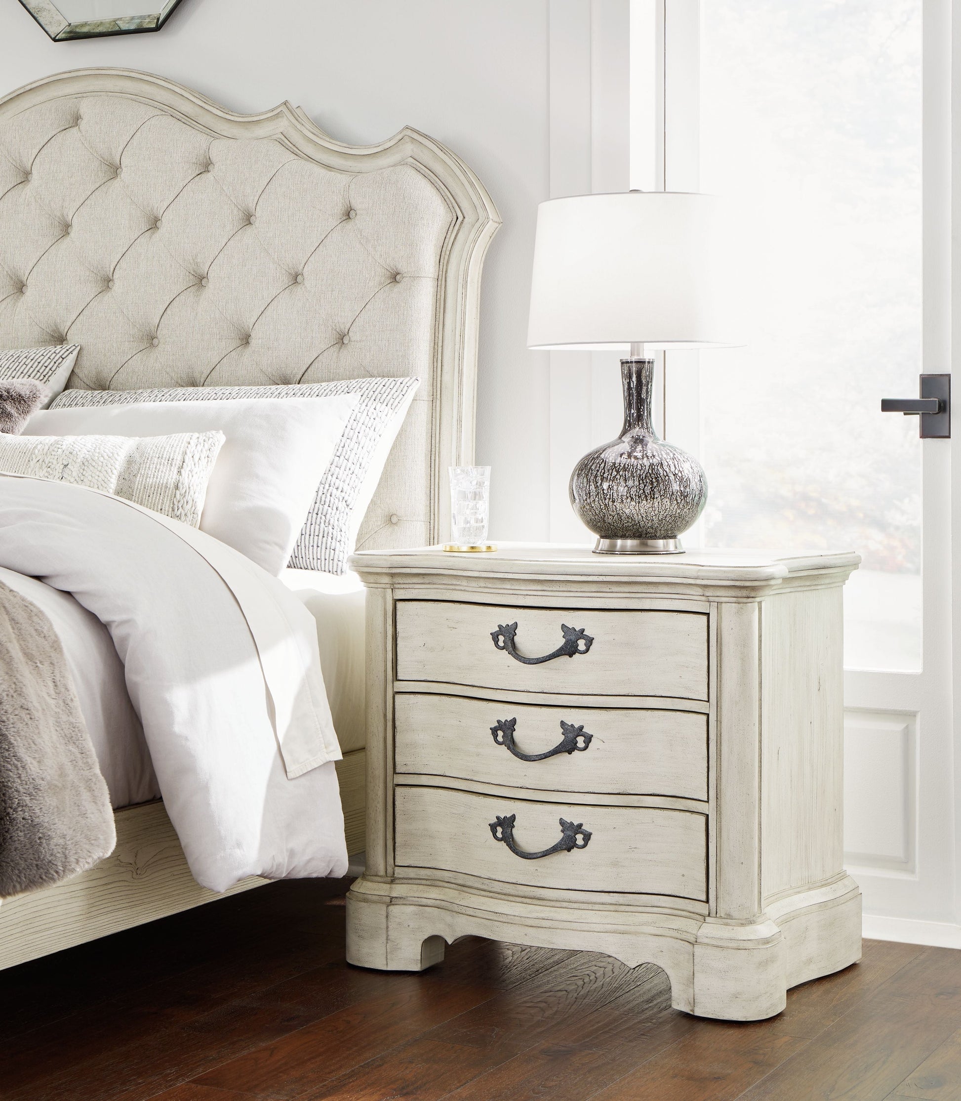 Signature Design by Ashley® Arlendyne - Antique White - Three Drawer Night Stand | Meri Furniture