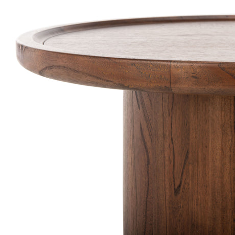 DEVIN ROUND PEDESTAL COFFEE TABLE/DARK OAK