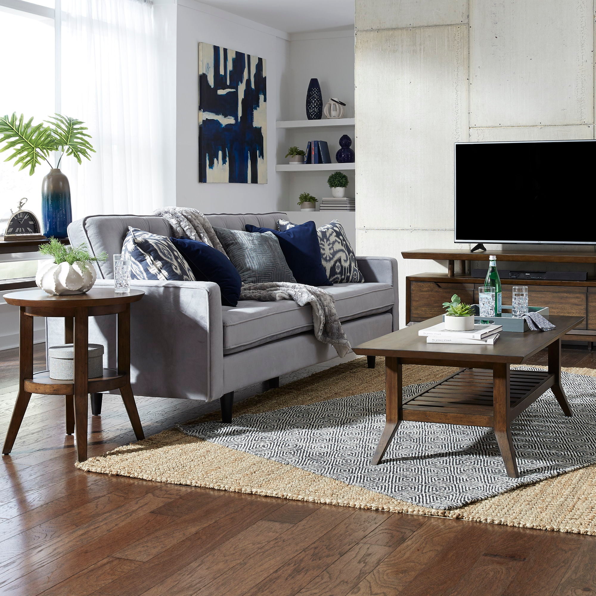 Ventura Blvd - 3 Piece Table Set (1 Cocktail Table 2 Round End Tables) - Dark Brown