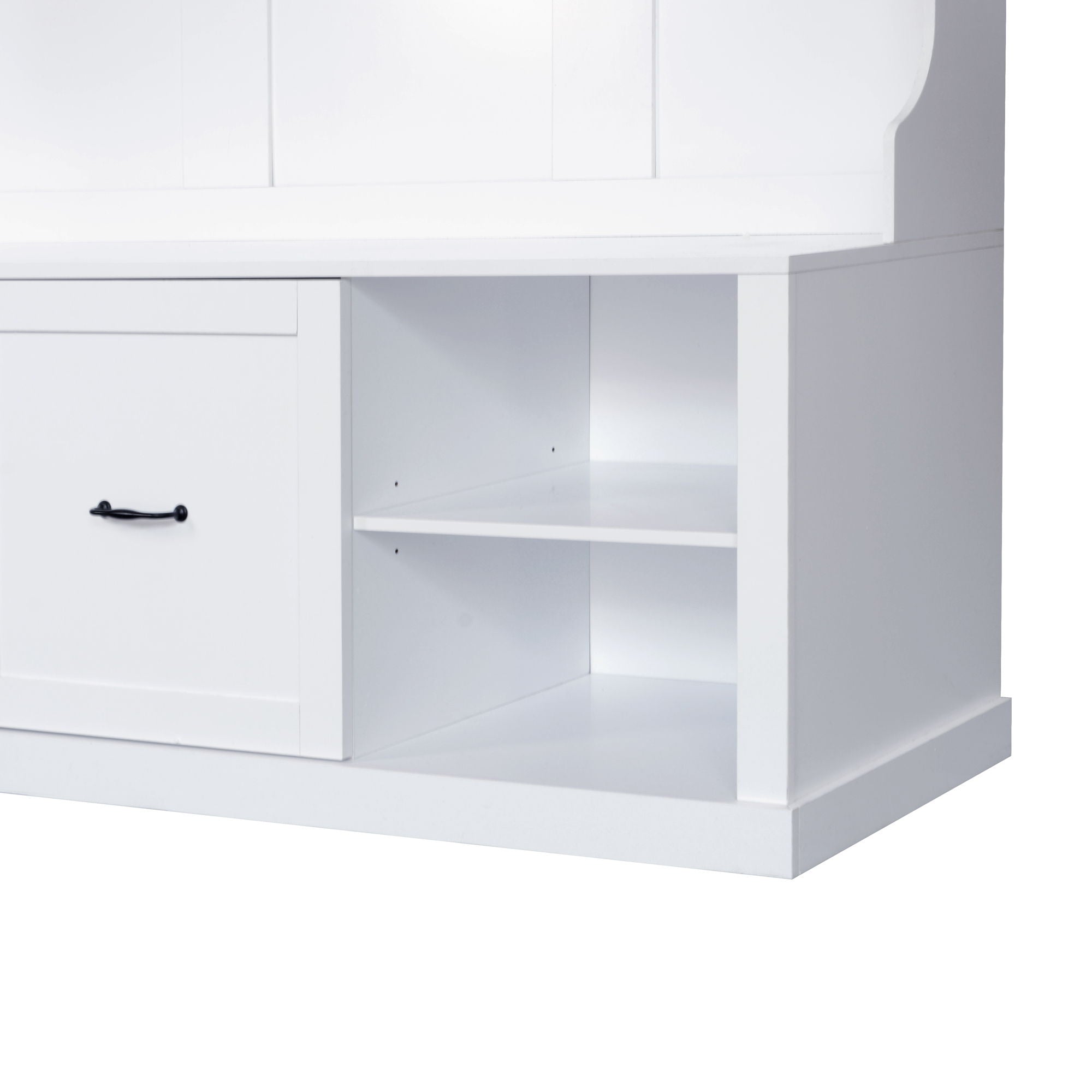 Hall Tree With 6 Hooks, Coat Hanger, Entryway Bench