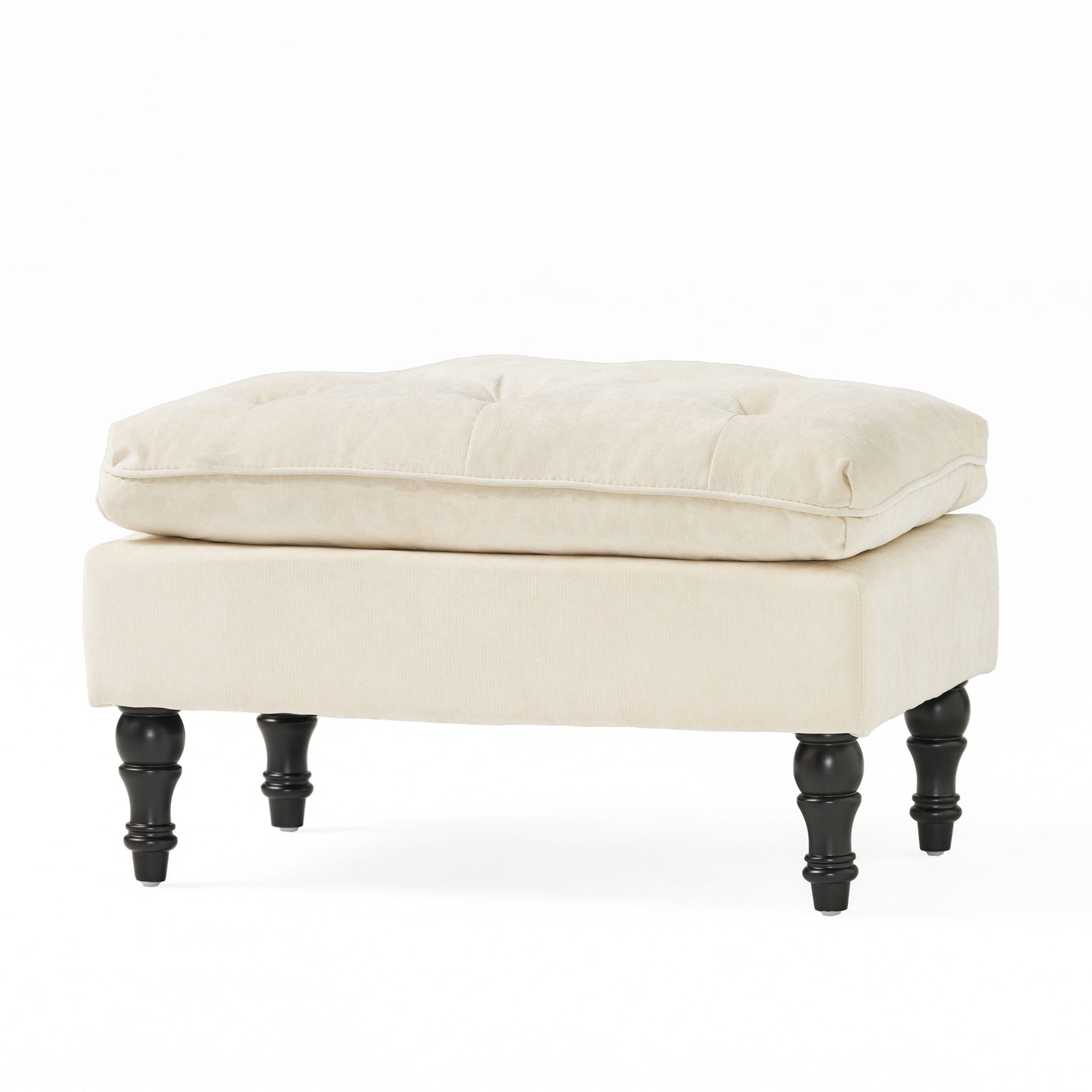 Lofton - Pillow Top Ottoman With Button Tufting - Cream