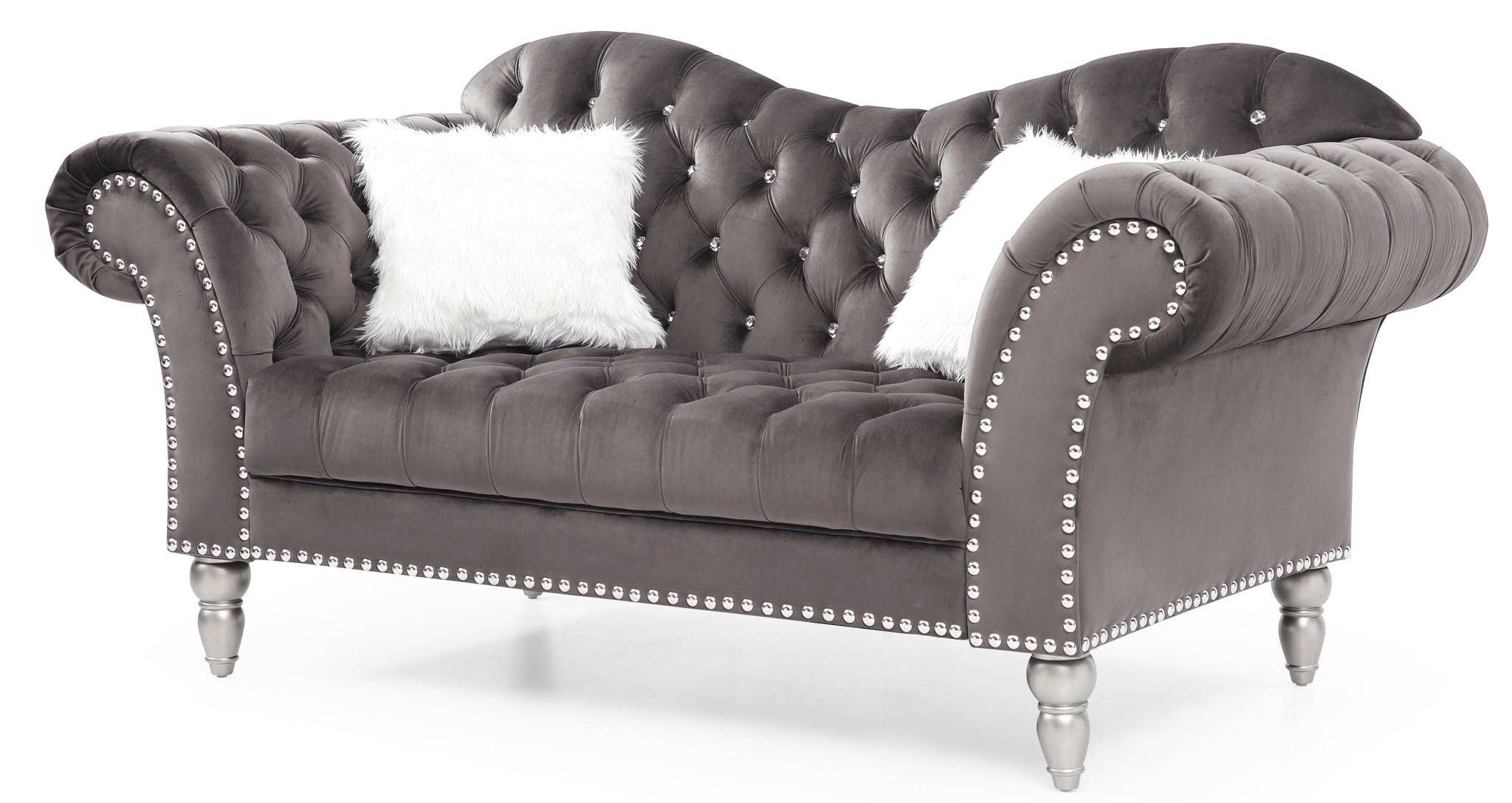 Elegant Round Arm Loveseat