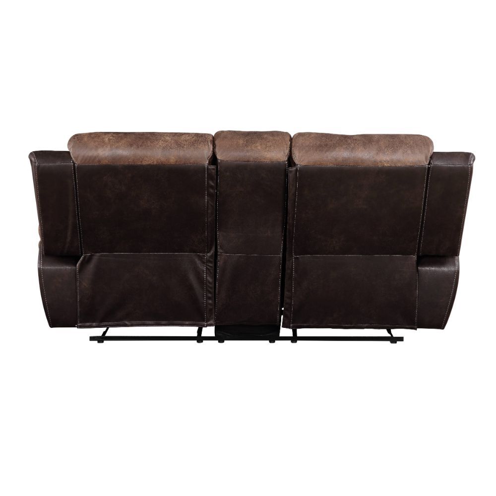 ACME Jaylen - Loveseat - Toffee & Espresso Polished Microfiber | Meri Furniture