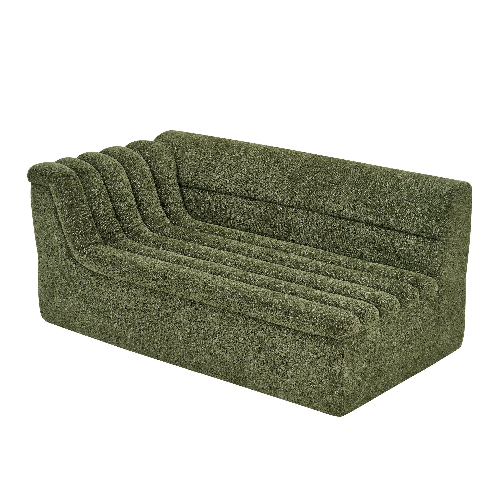 Upholstered L-Shaped Modular Sectional Sofa With Chaise, Wave-Shaped Armrest