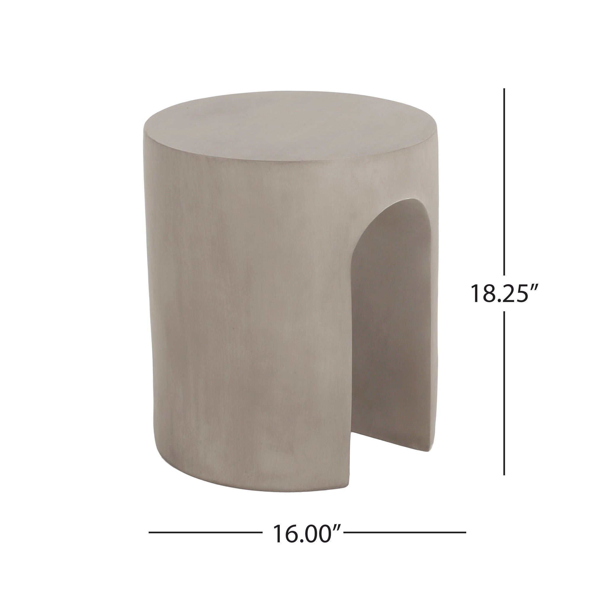Outdoor Round With U Shape Side Table - Light Gray