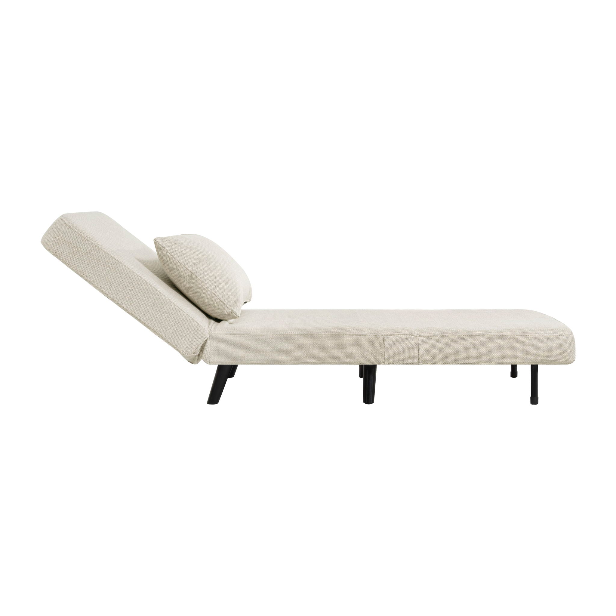 3 In 1 Foldable Linen Chaise Lounge With Adjustable Backrest
