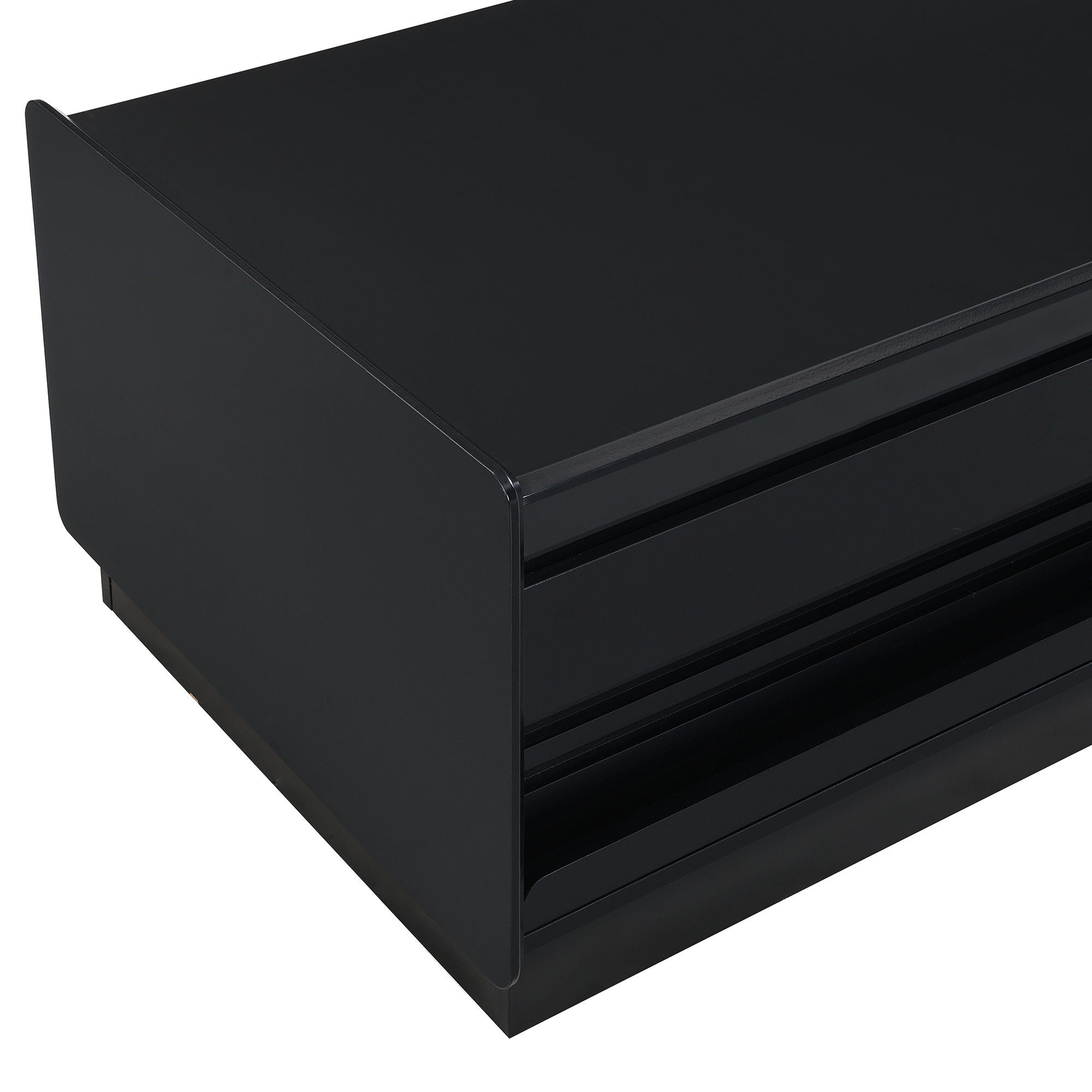 Modern Rectangle Coffee Table With 4 Drawers And 2 Display Shelves