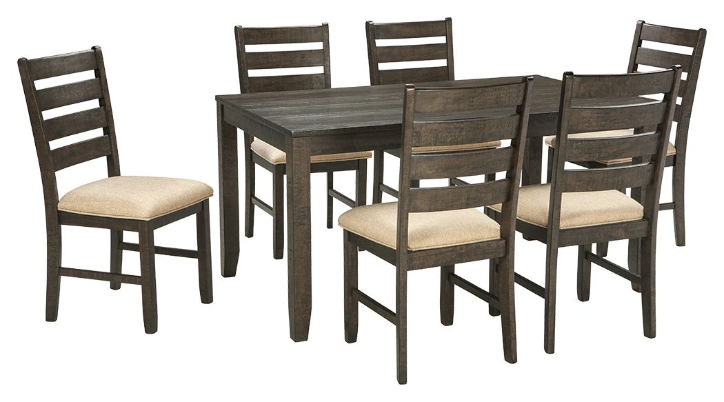 Signature Design by Ashley® Rokane - Brown - Dining Room Table Set (Set of 7) | Meri Furniture