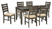 Signature Design by Ashley® Rokane - Brown - Dining Room Table Set (Set of 7) | Meri Furniture