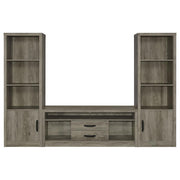 Coaster Fine Furniture Burke - 3 Piece TV Entertainment Center - Gray Driftwood | Meri Furniture