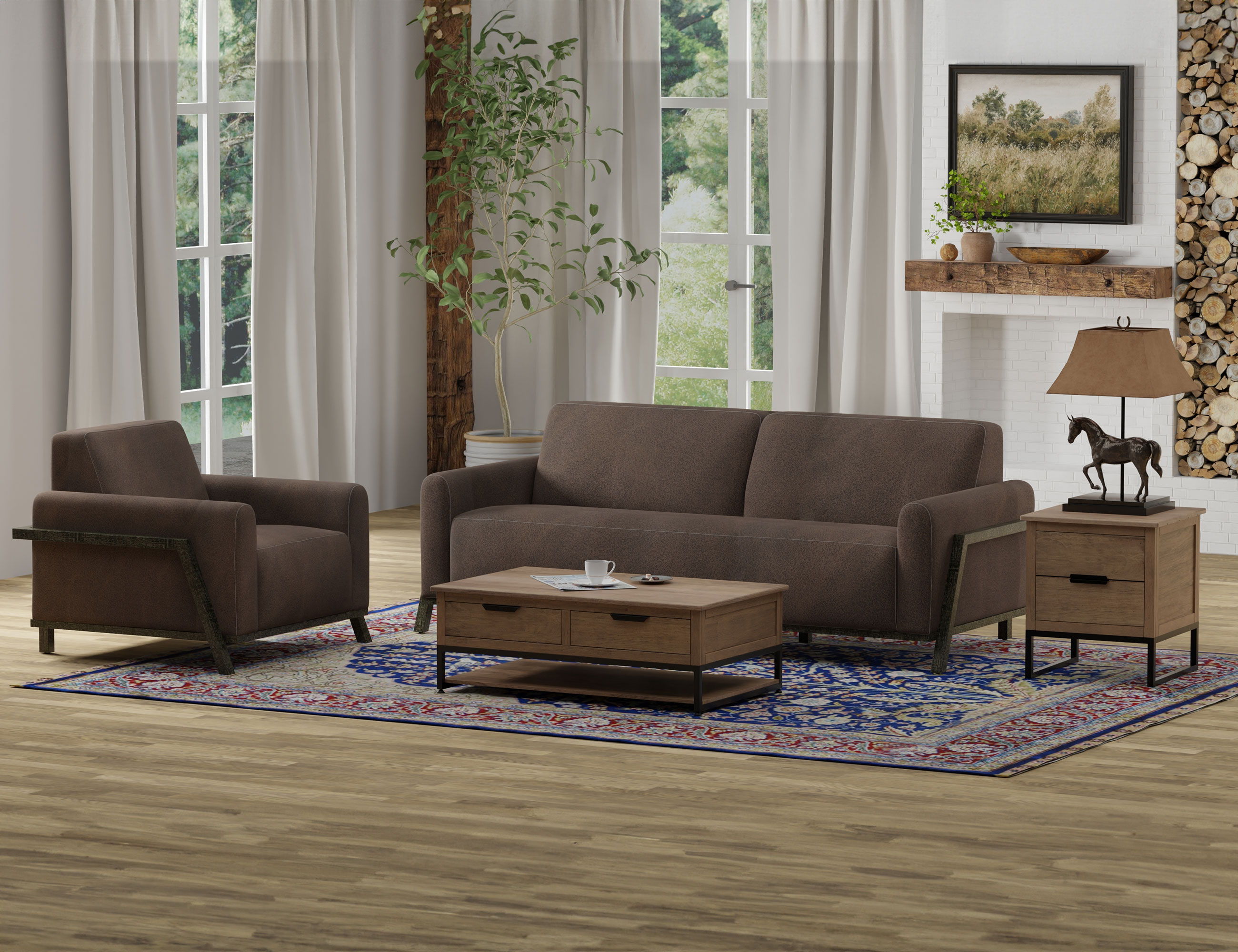 International Furniture Direct Fika - Loveseat - Fabric | Meri Furniture