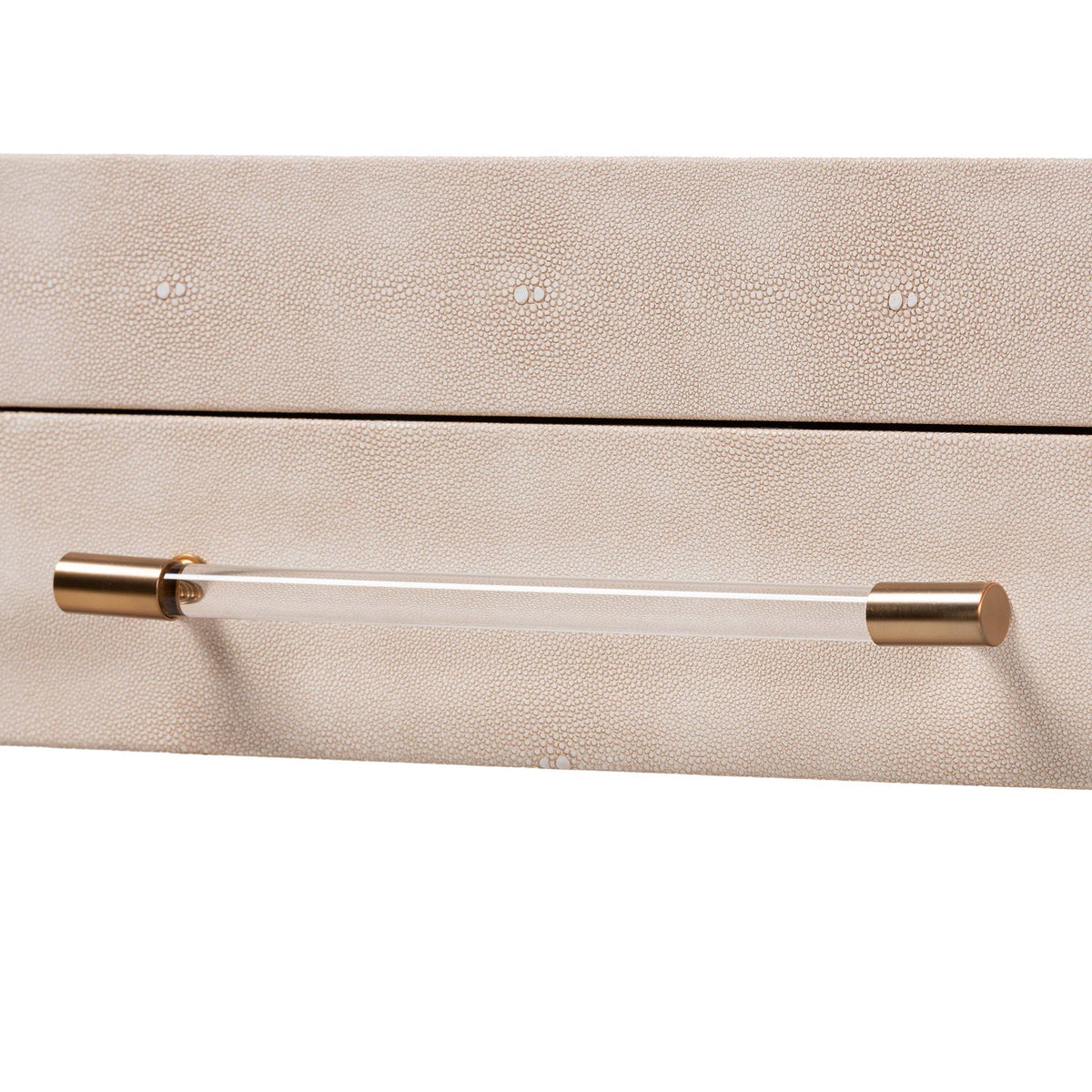 Nira Faux Shagreen Console Table - Contemporary Accent Display Piece with 2 Drawers and Open Shelf, Storage Solution for Entryway or Living Room