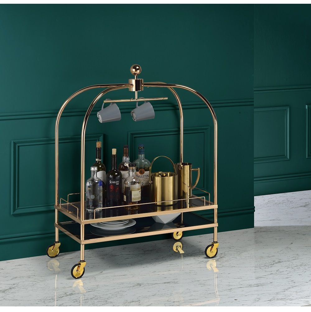 ACME Bryna - Serving Cart - Gold | Meri Furniture