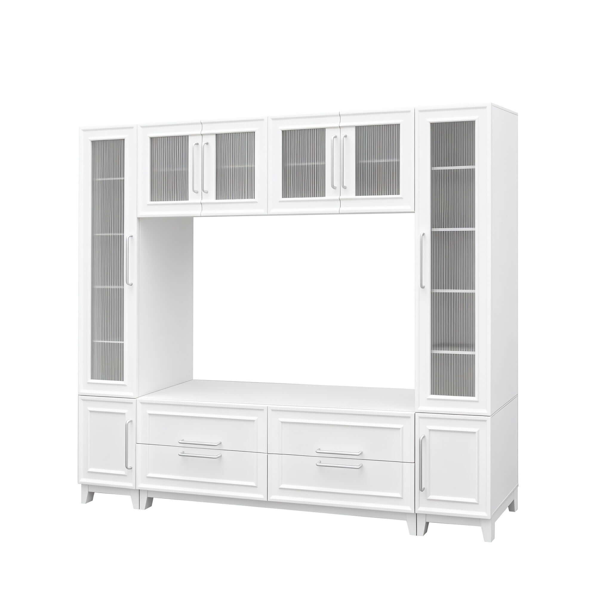 Wall Unit Modern Entertainment Center With Glass Doors