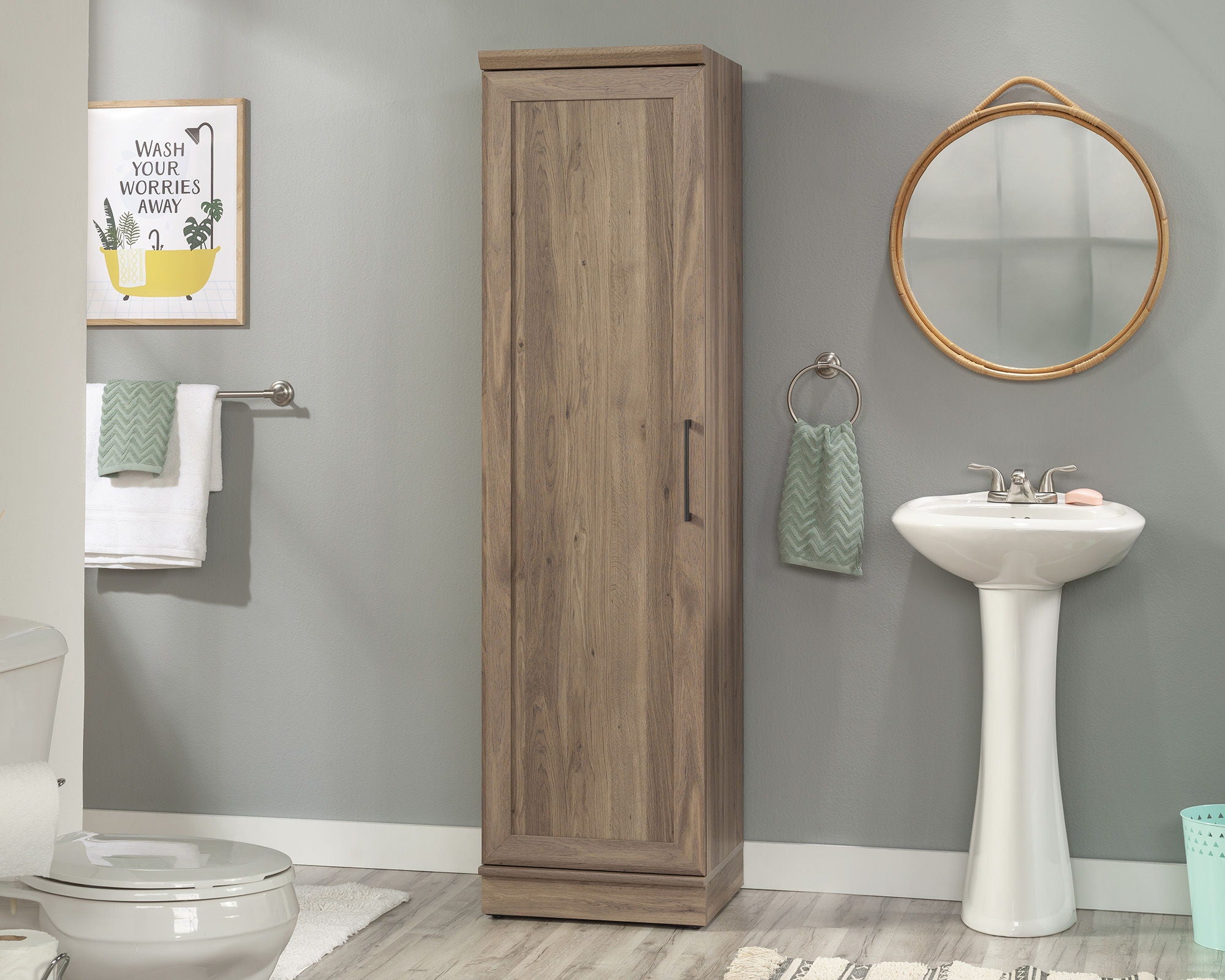 Kitchen Storage Cabinet in Salt Oak