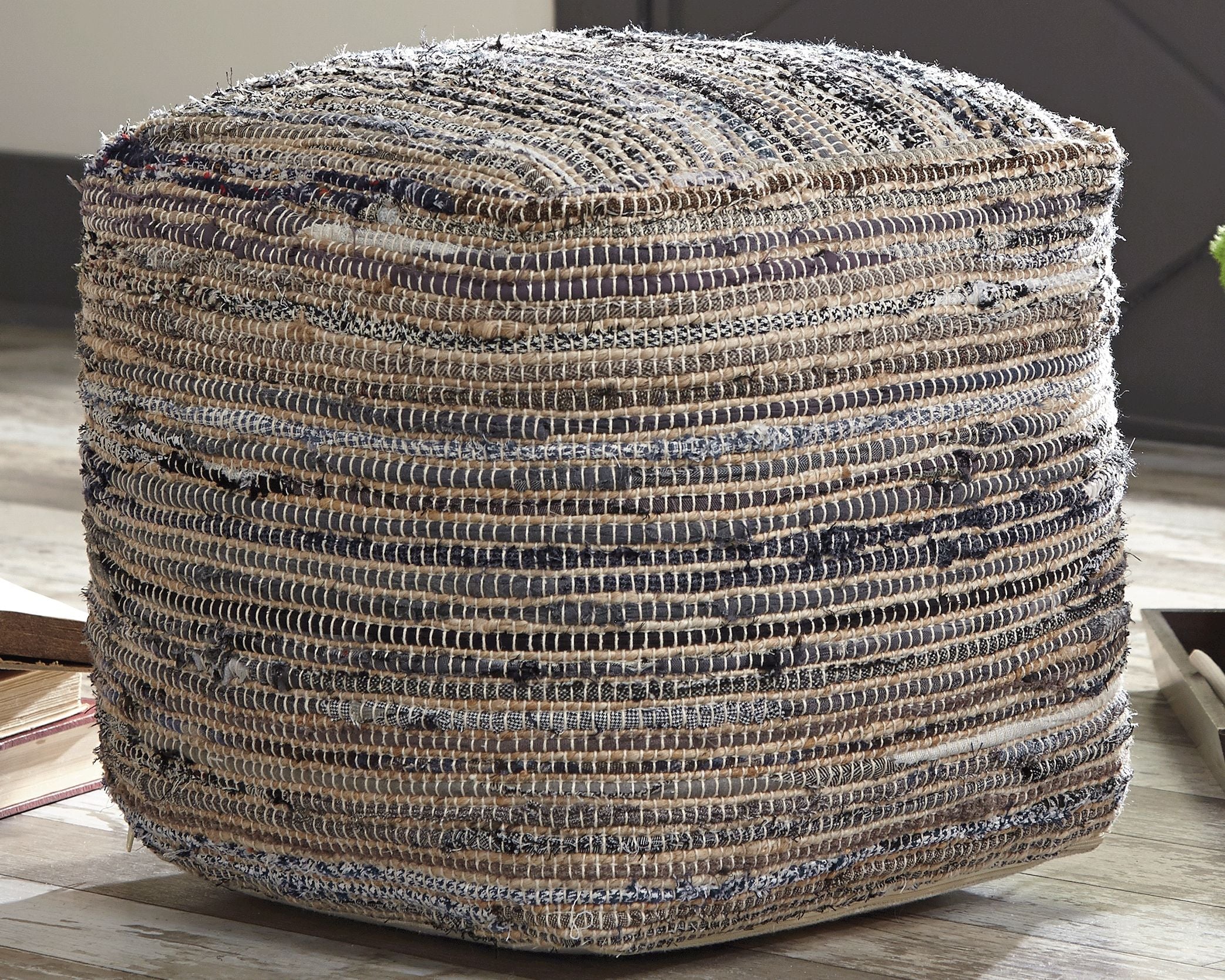 Ashley Furniture Absalom - Denim - Pouf | Meri Furniture