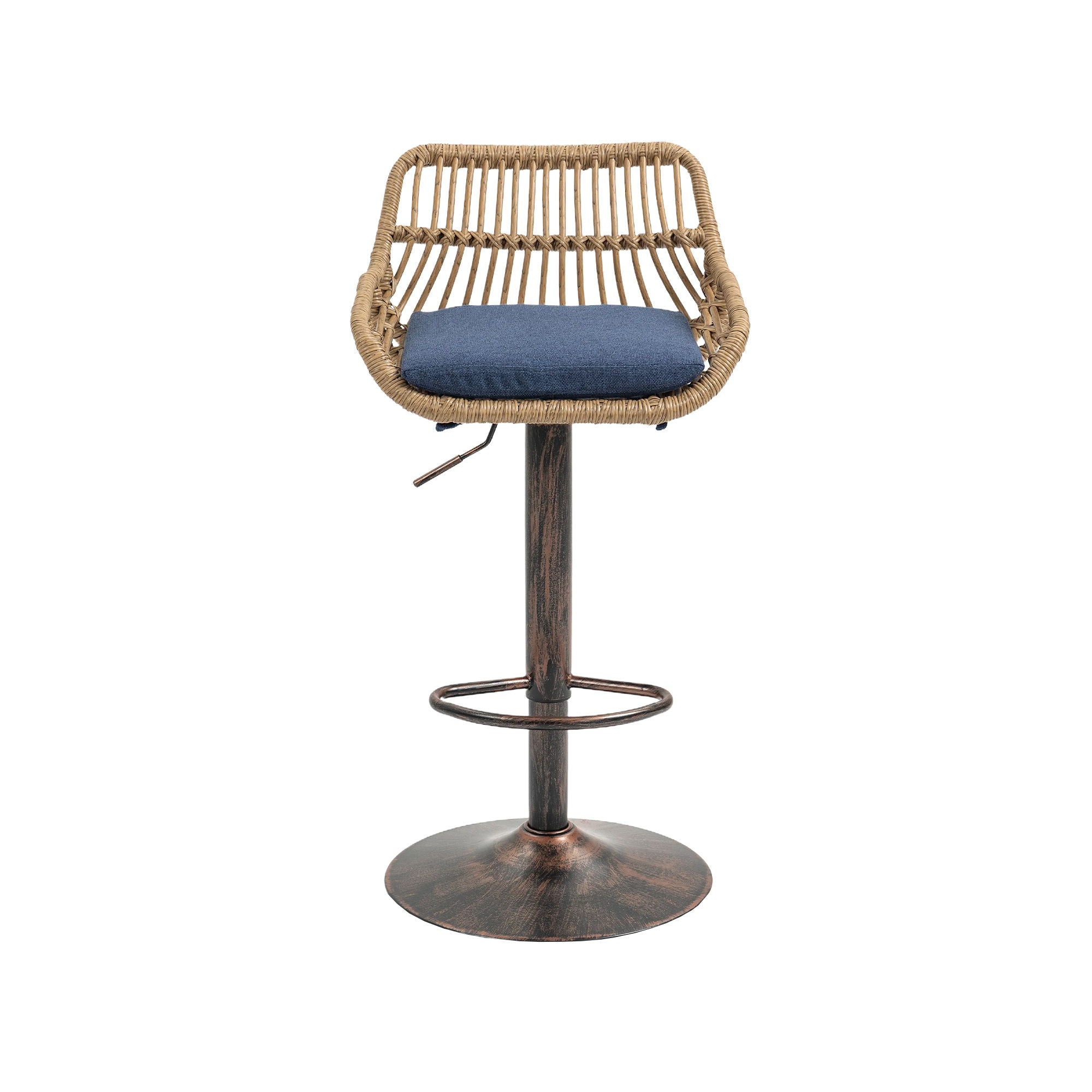 Modern Swivel Bar Stools Adjustable Counter Chairs With Footrest (Set of 2)