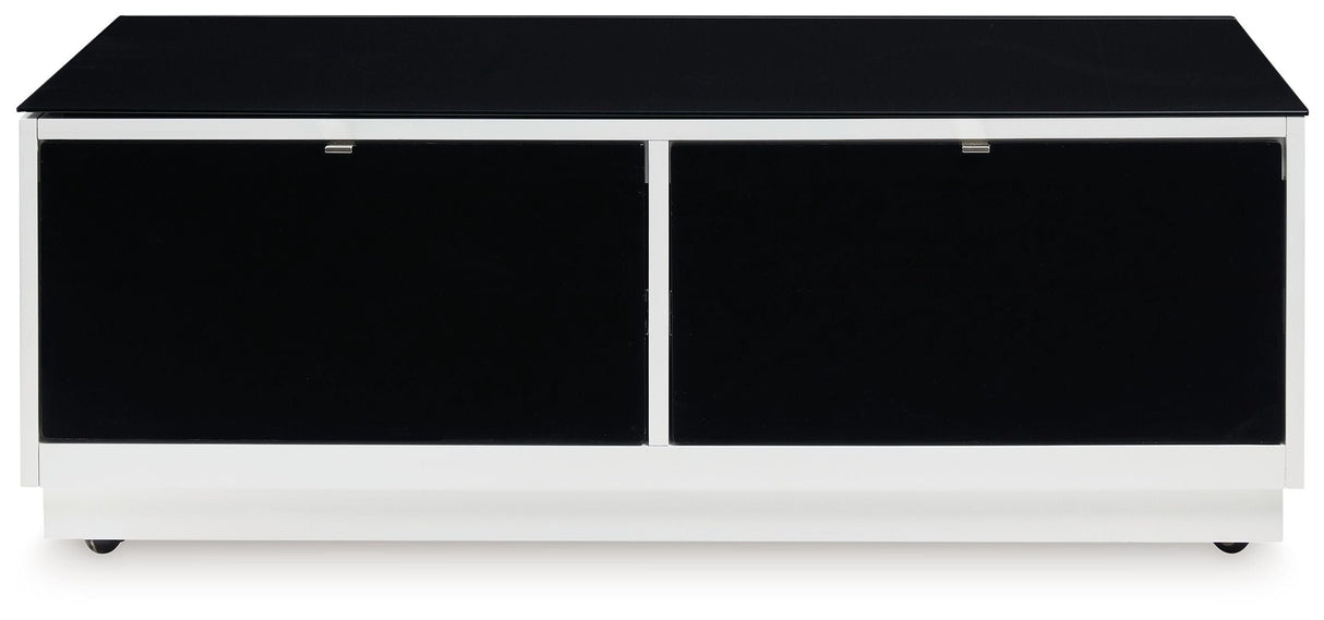 Signature Design by Ashley® Gardoni - White / Black - Rectangular Cocktail Table | Meri Furniture