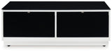 Signature Design by Ashley® Gardoni - White / Black - Rectangular Cocktail Table | Meri Furniture